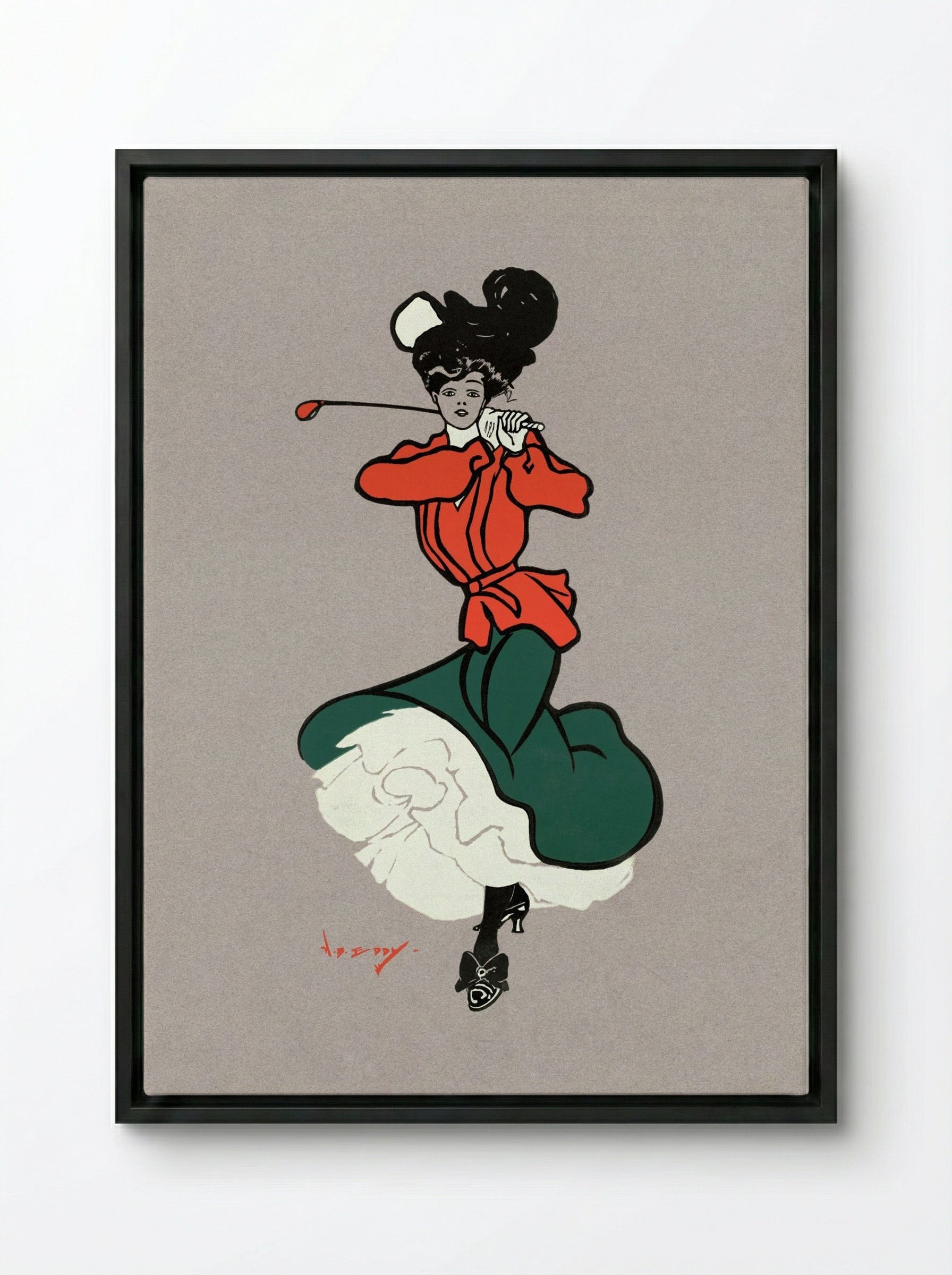 A Good Drive No. 44 - Harry B. Eddy - Framed Canvas Black