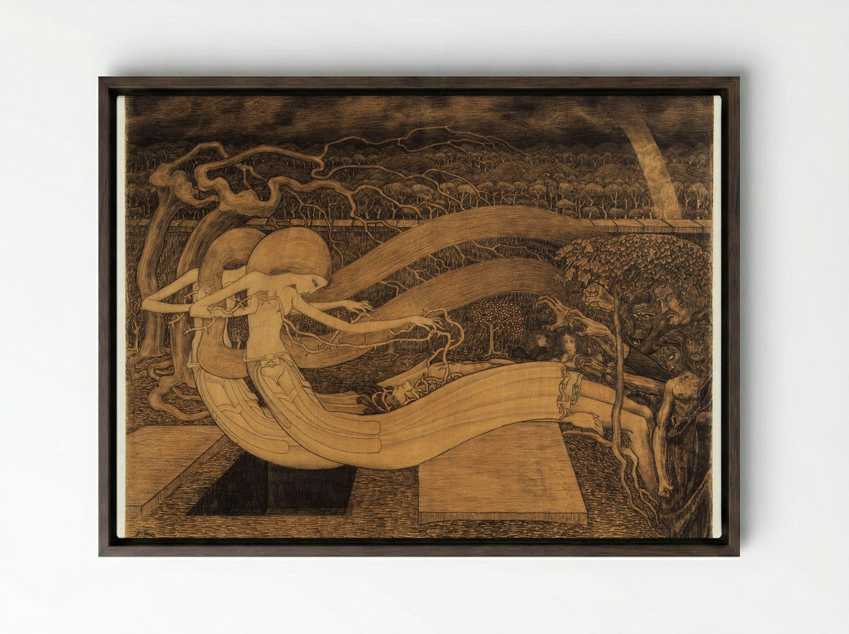 O Grave, Where is Thy Victory? - Jan Toorop - Framed Canvas Dark Wood