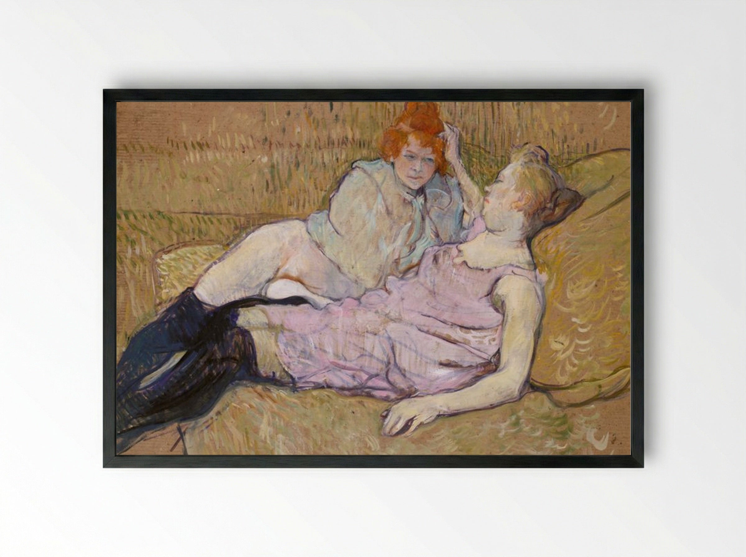 The Sofa - Henri de Toulouse-Lautrec - Framed Print Black
