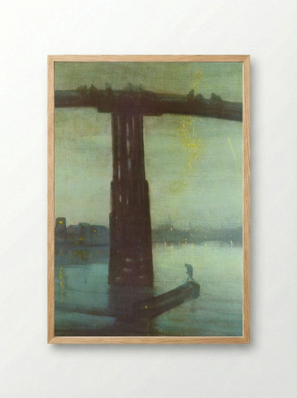 Nocturne: Blue and Gold - Old Battersea Bridge - James McNeill Whistler - Framed Print Wood