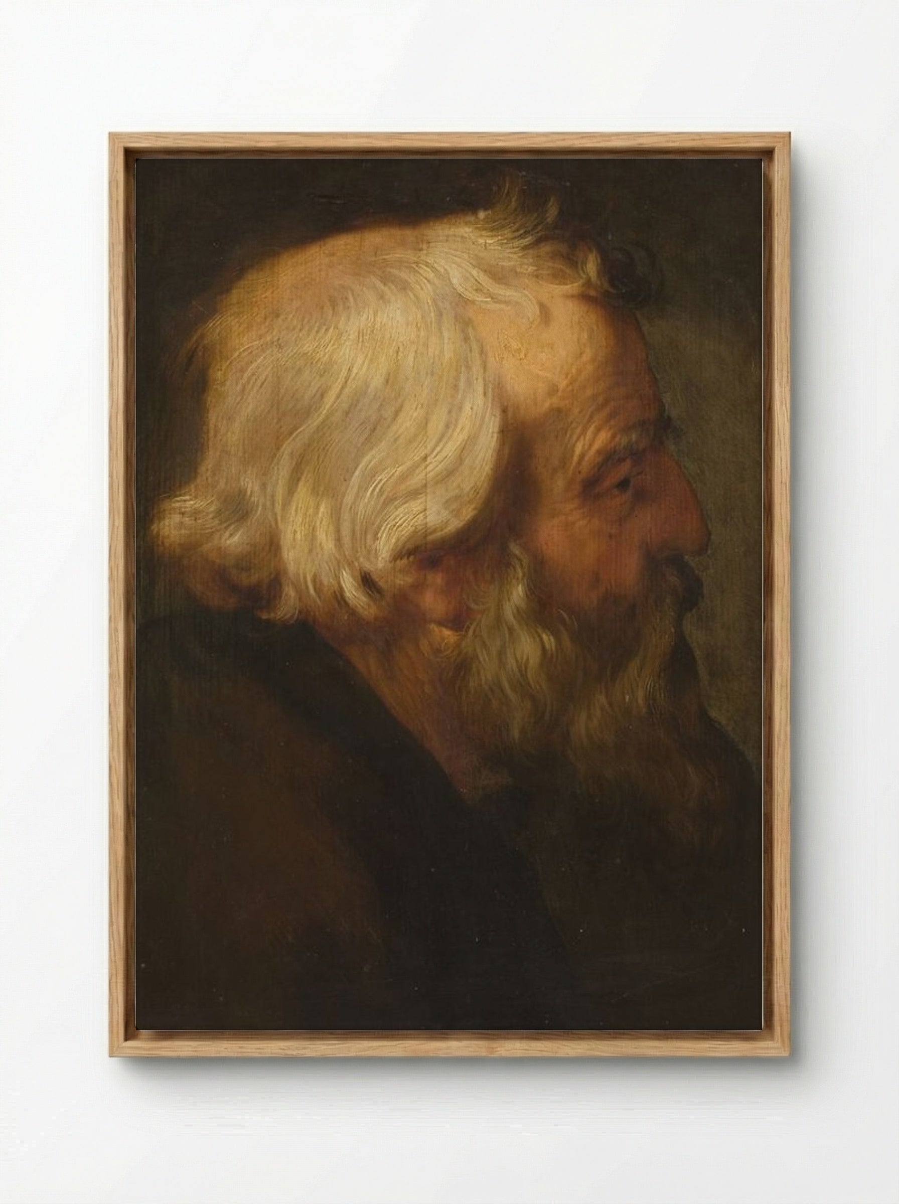Head of Saint Peter - Peter Paul Rubens - Framed Canvas Wood