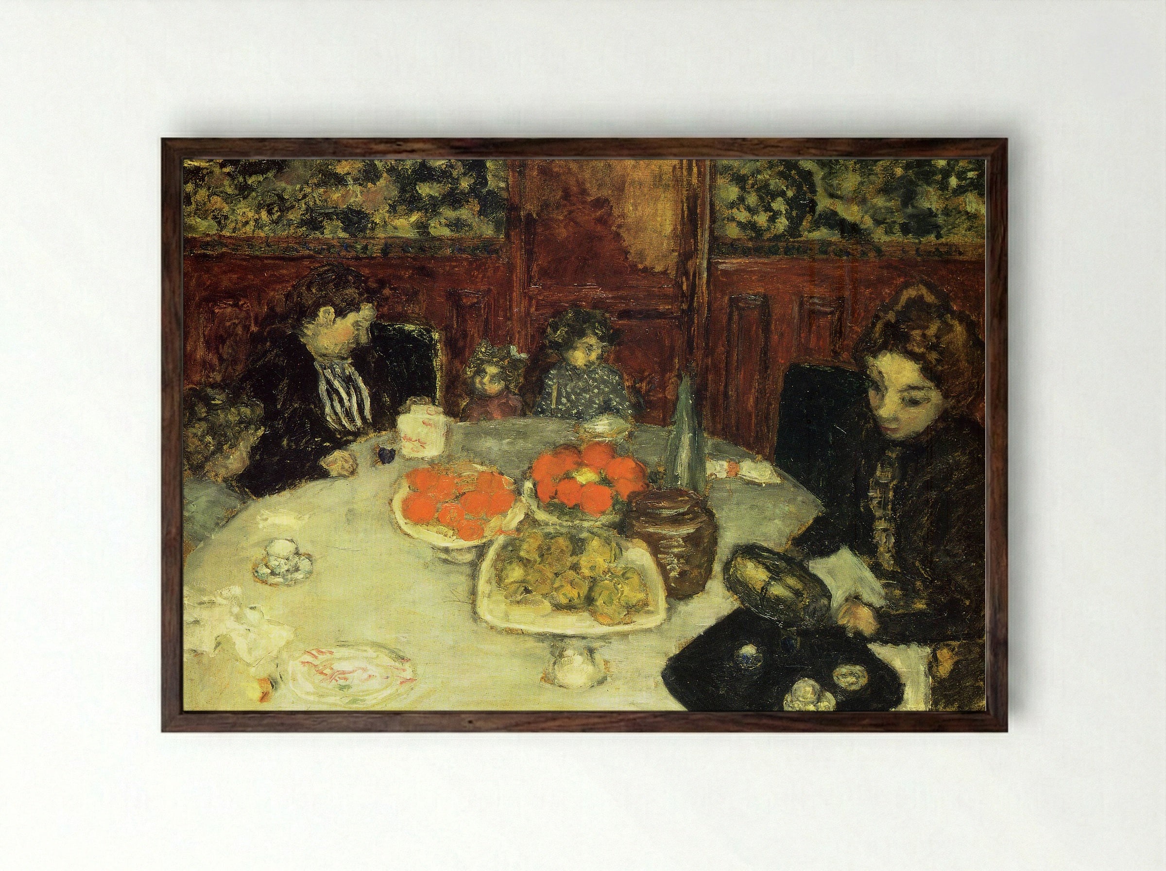 The Luncheon - Pierre-Auguste Renoir - Framed Print Dark Wood