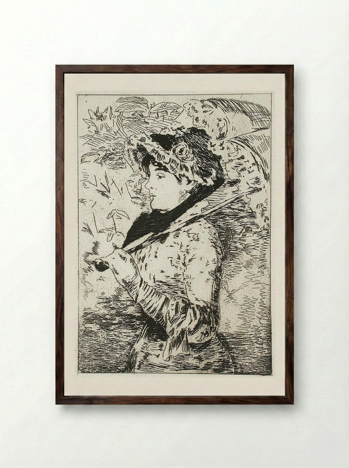 Jeanne (Spring) (Jeanne II) - Édouard Manet - Framed Print Dark Wood