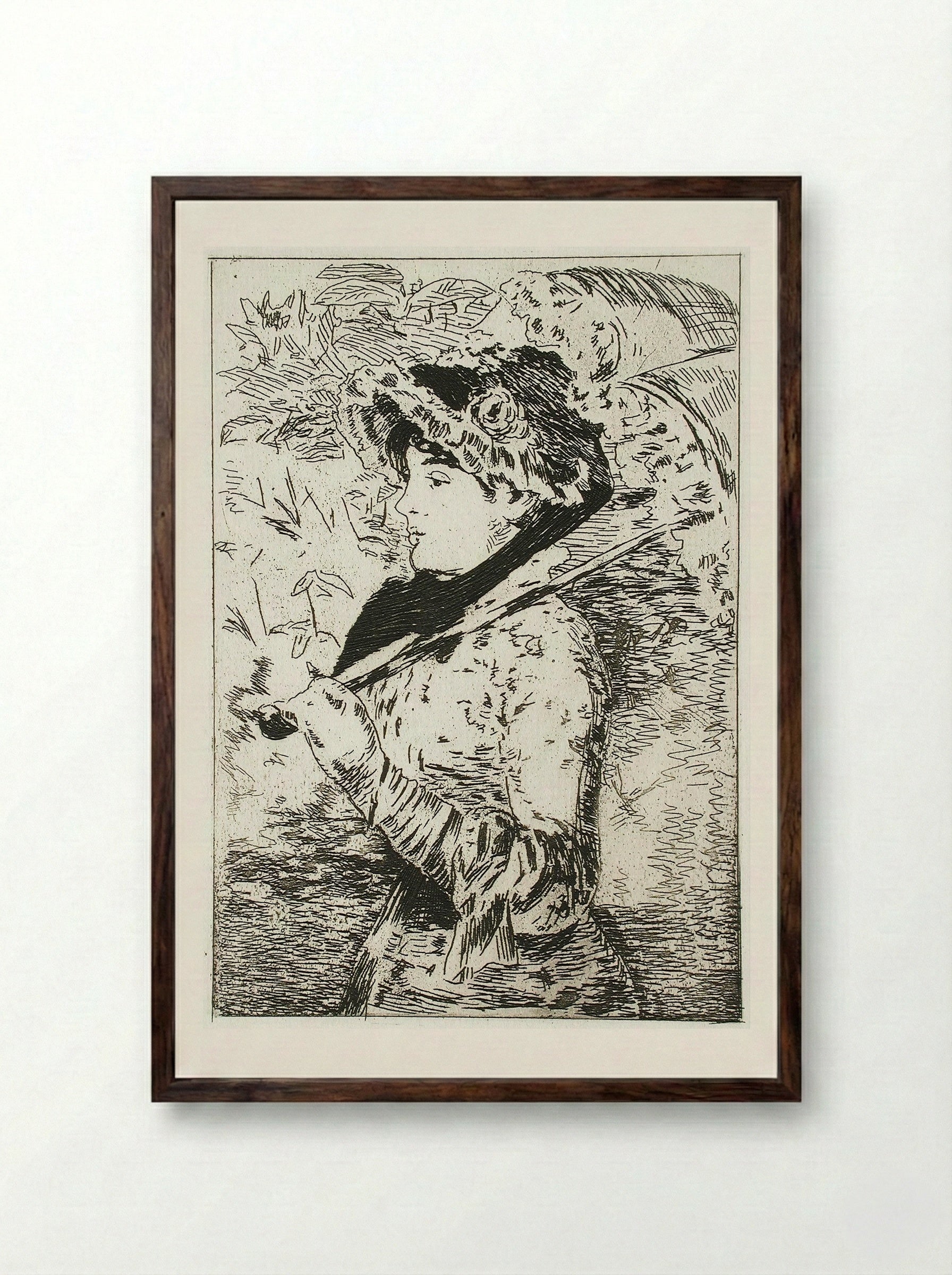Jeanne (Spring) (Jeanne II) - Édouard Manet - Framed Print Dark Wood