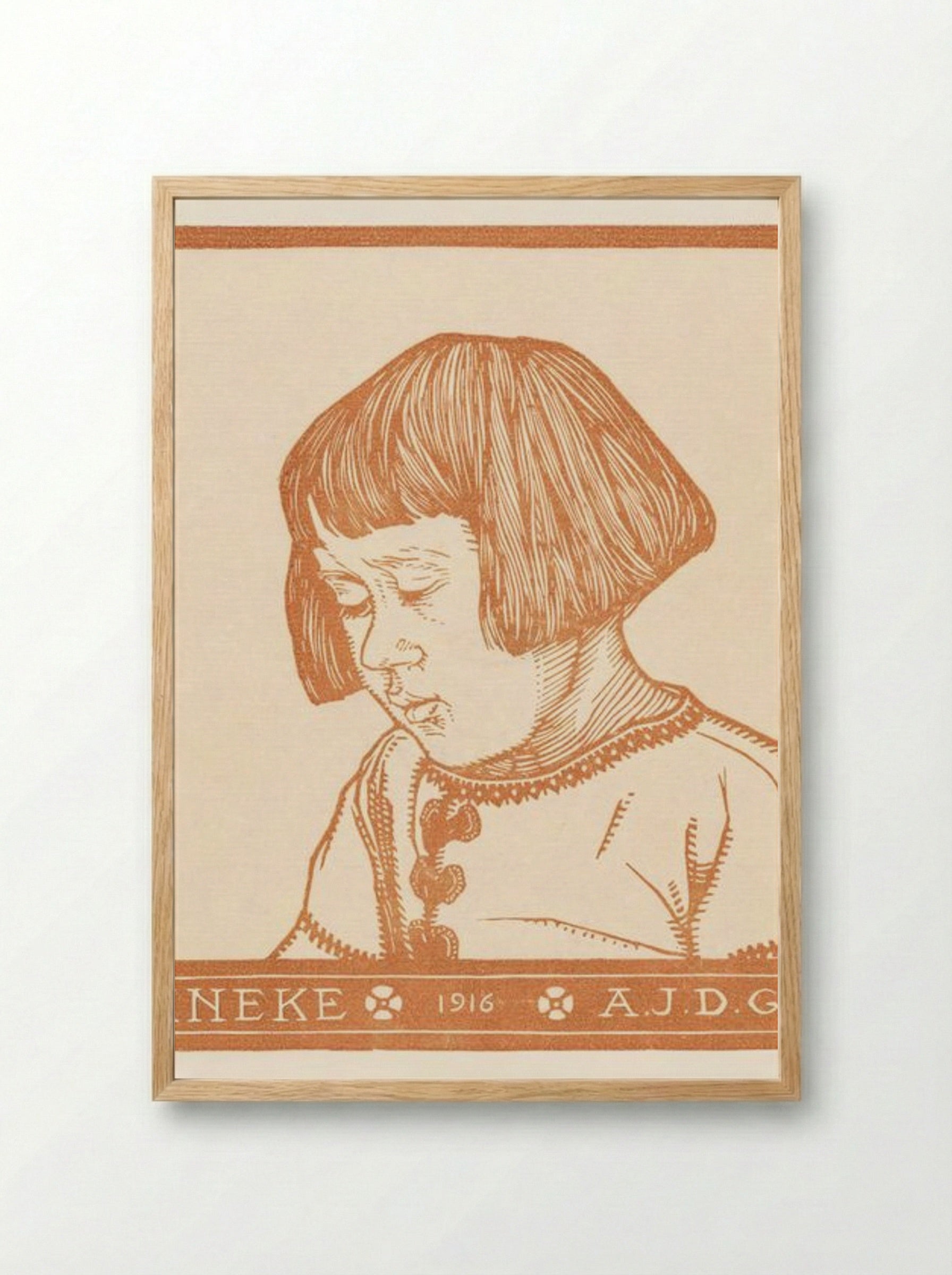 Portrait of Ineke Broekman - Julie de Graag - Framed Print Wood