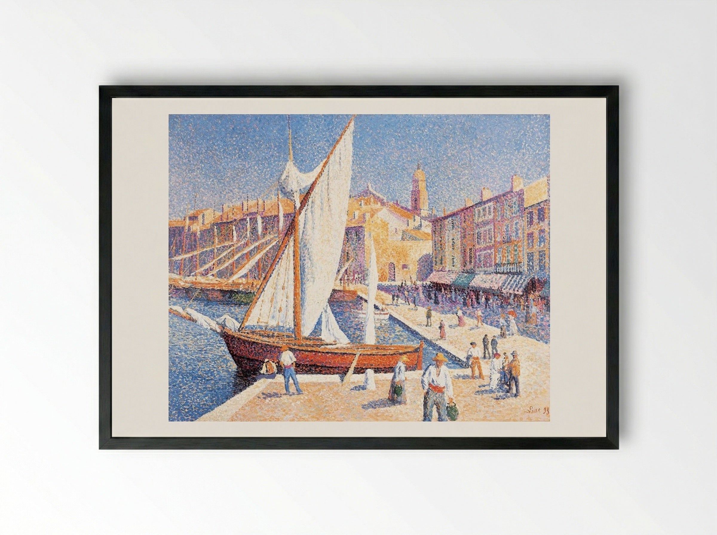 Le Port de Saint-Tropez - Maximilien Luce - Framed Print Black