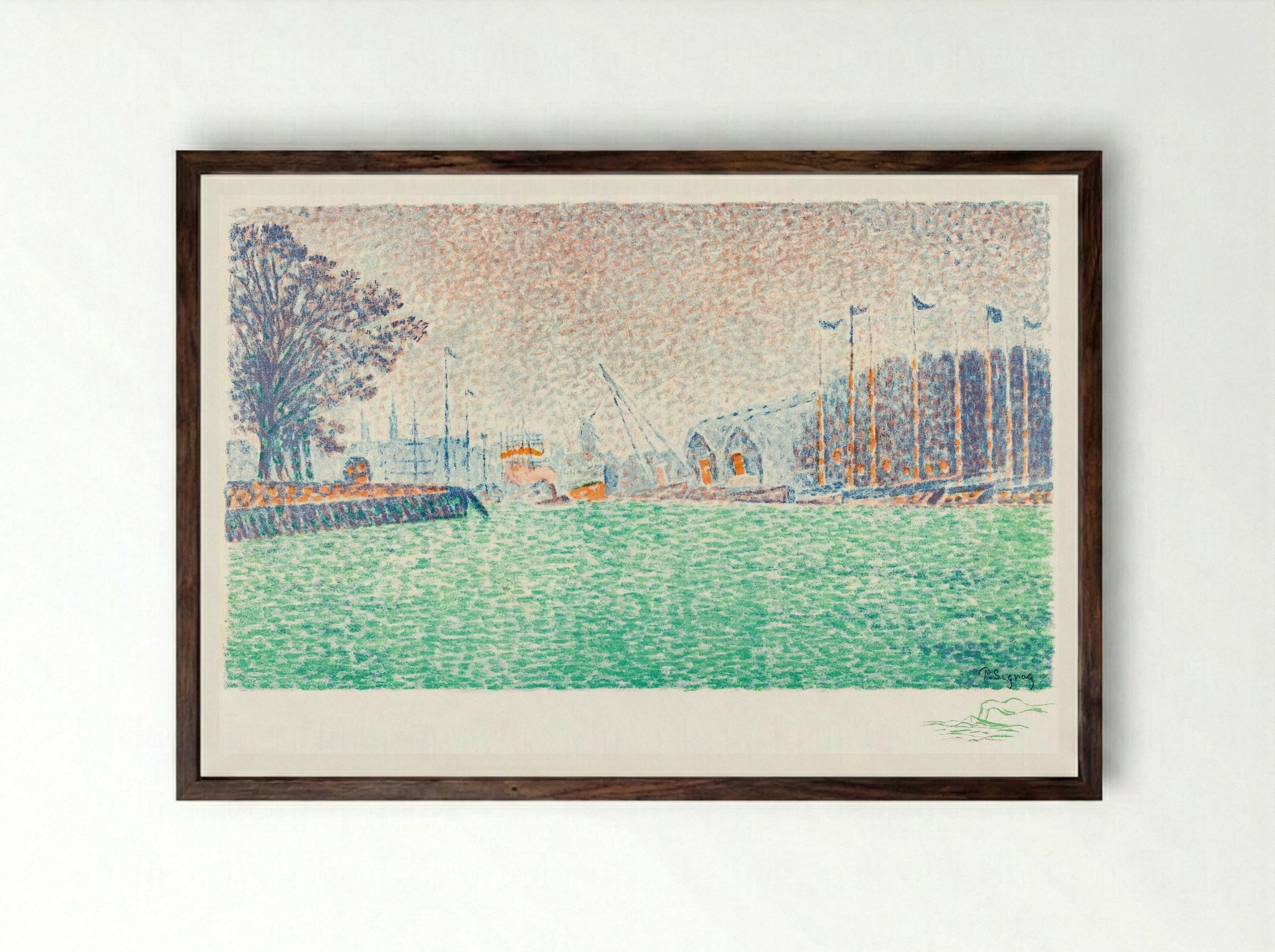 At Flushing (A Flessingue) - Paul Signac - Framed Print Dark Wood