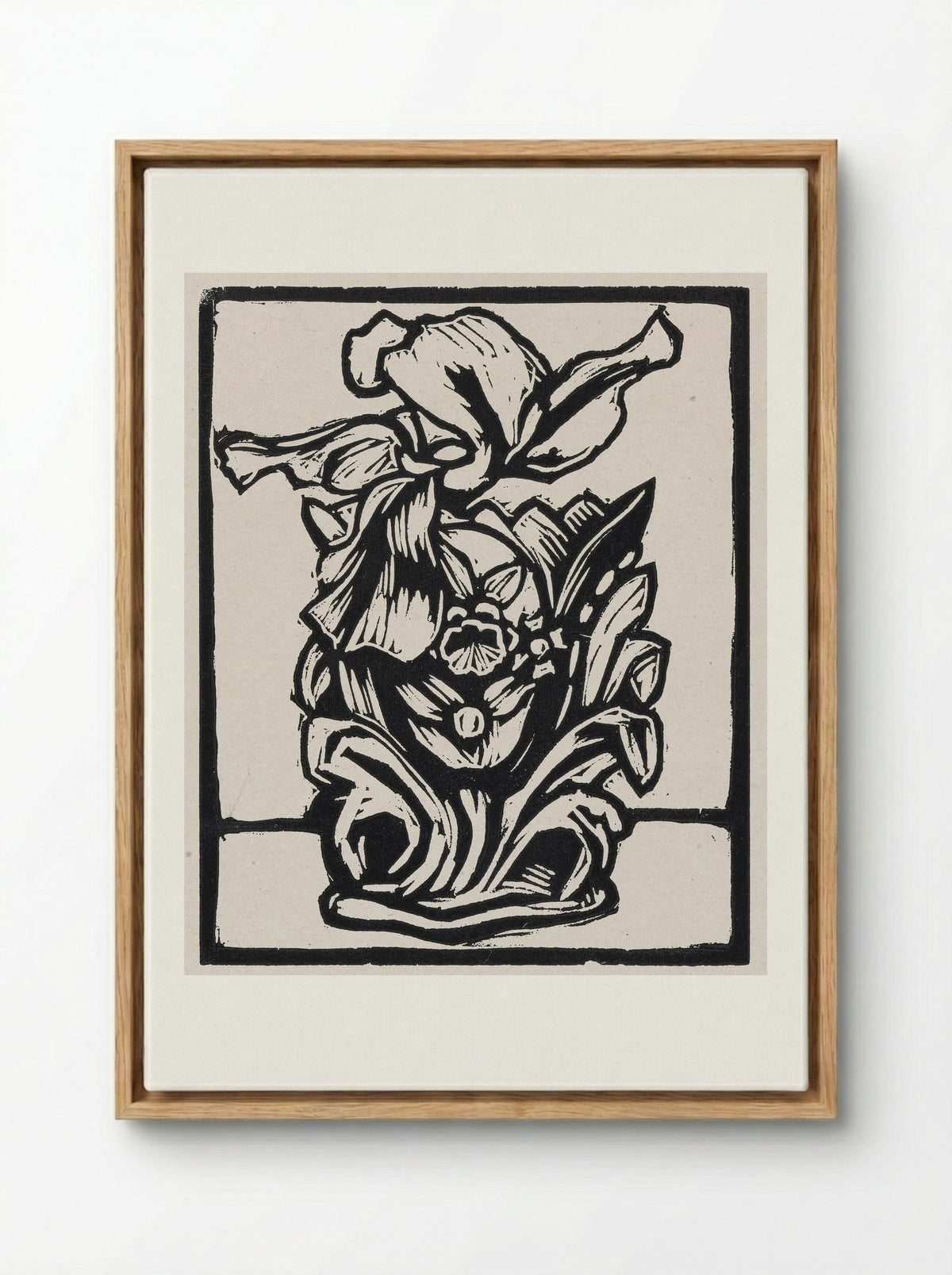 Iris in Vase - Fine Art Print - Framed Canvas Wood
