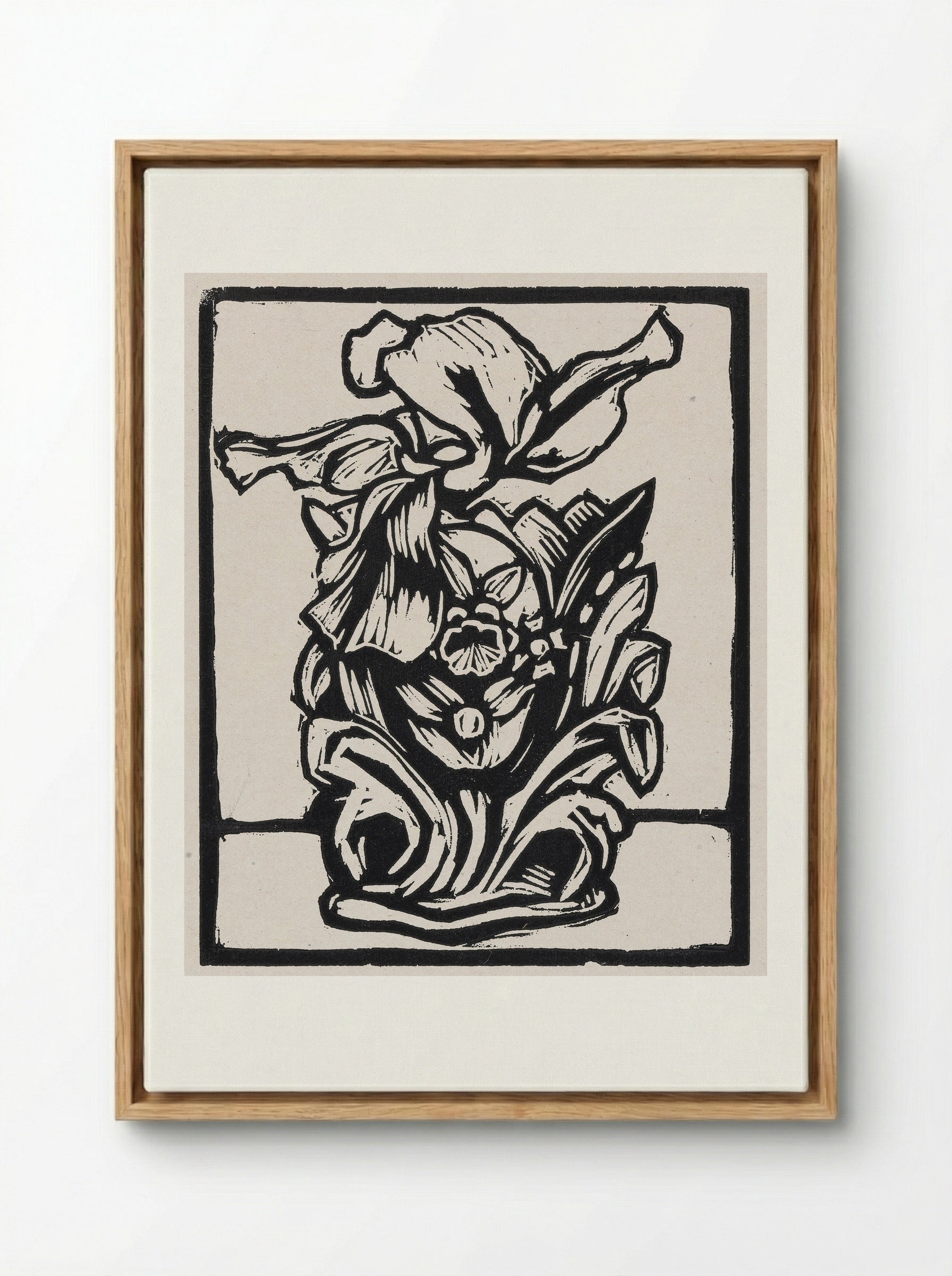 Iris in Vase - Fine Art Print - Framed Canvas Wood
