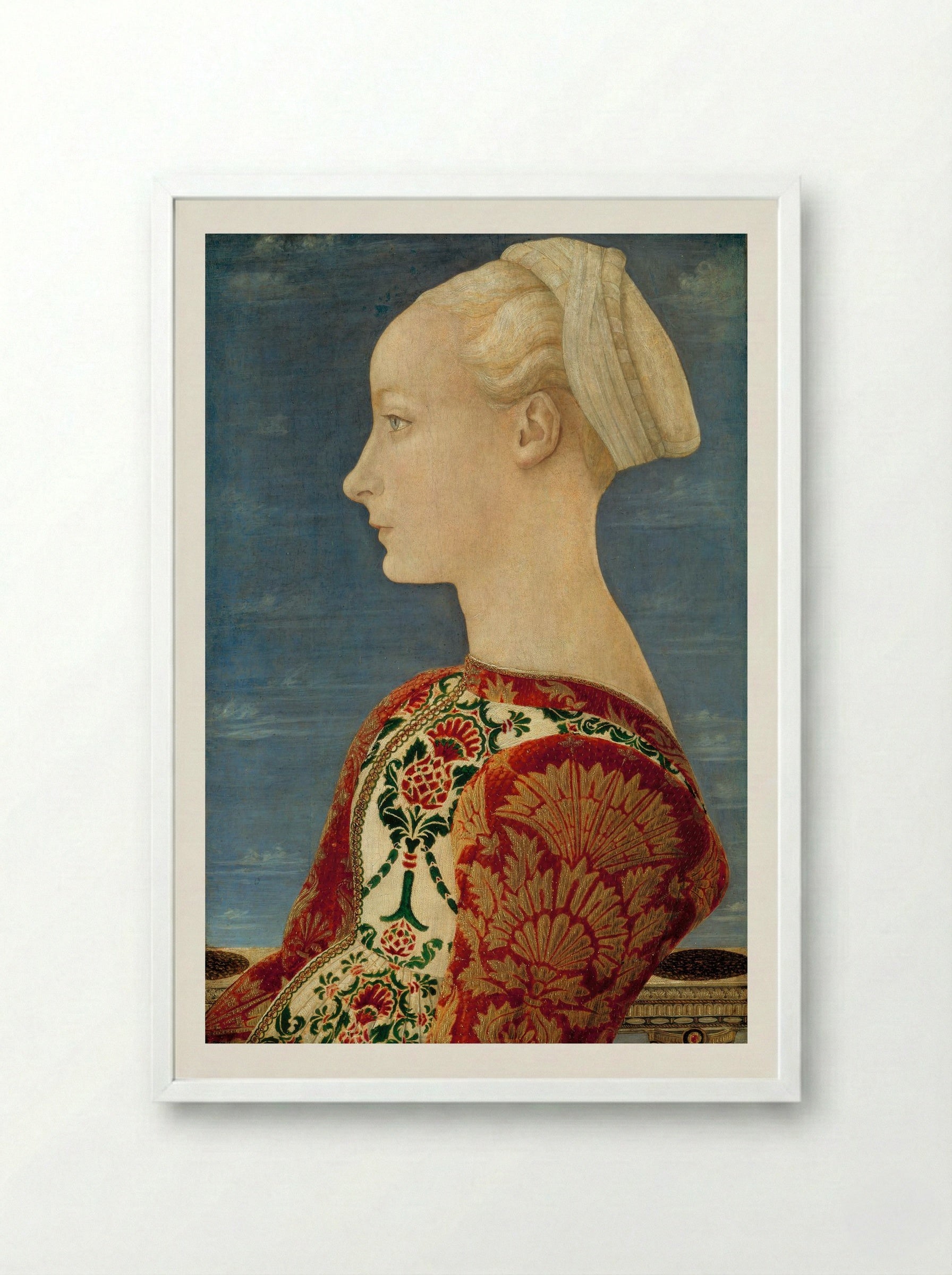 Profile Portrait of a Young Lady - Piero del Pollaiuolo - Framed Print White