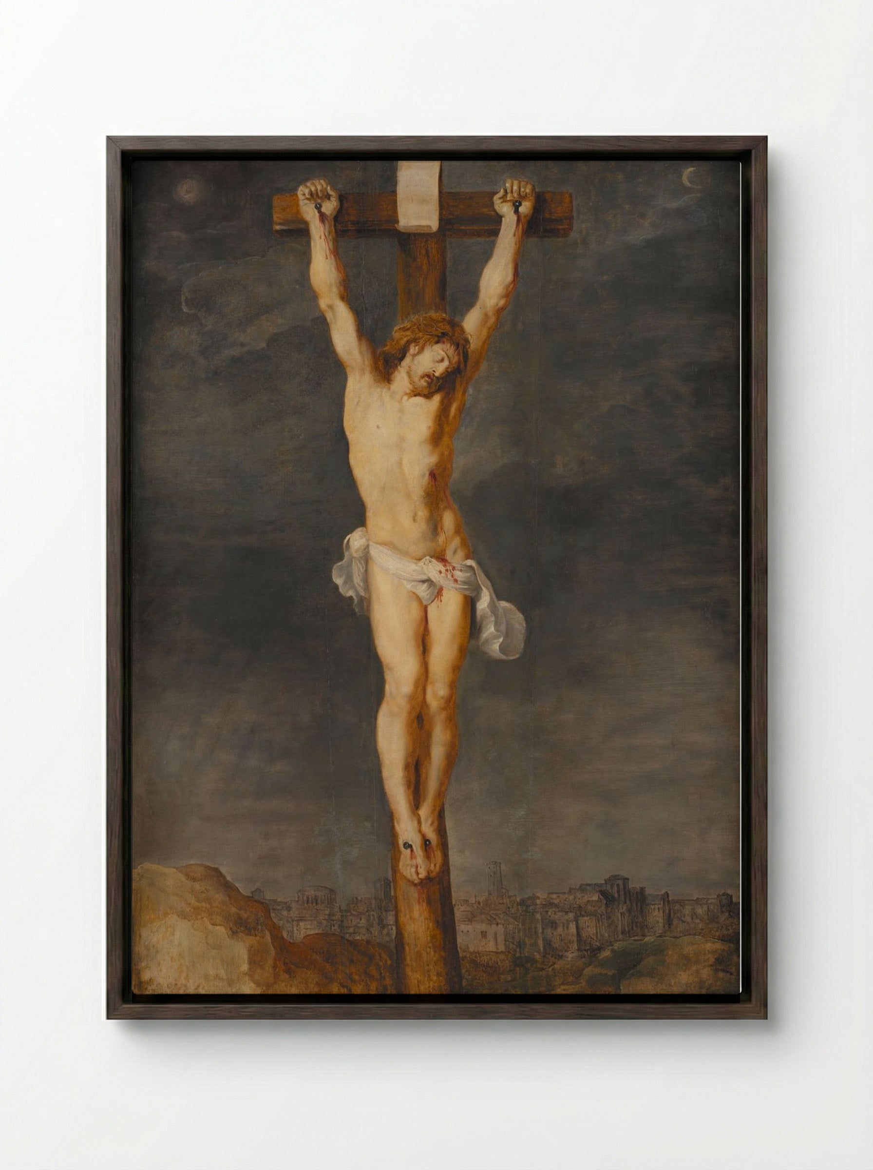 Christ on the Cross - Peter Paul Rubens - Framed Canvas Dark Wood