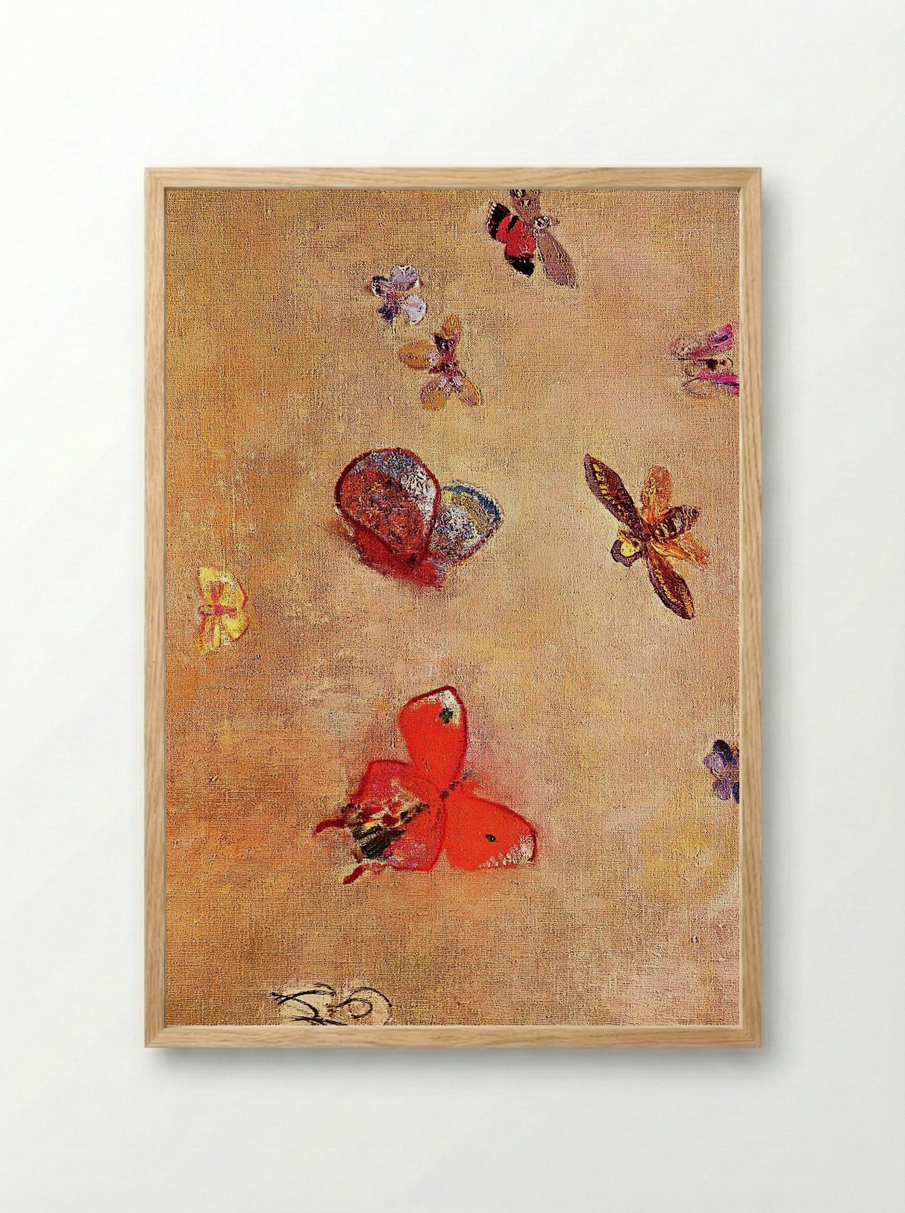 Butterflies - Odilon Redon - Framed Print Wood