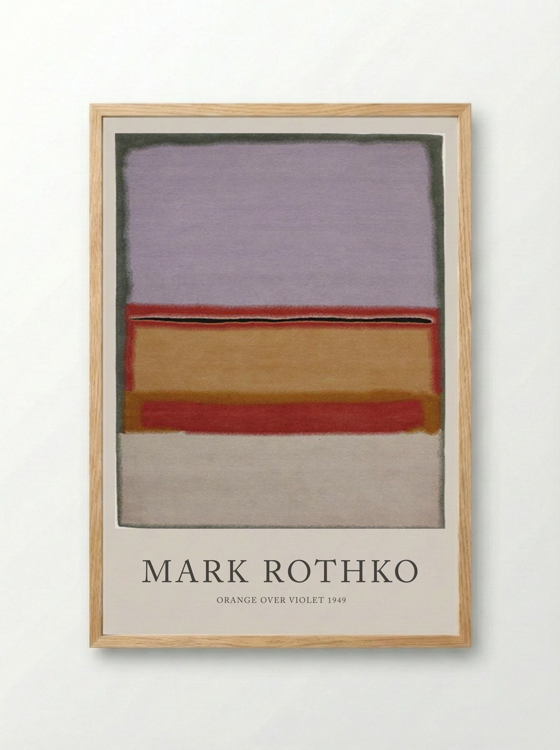 Orange Over Violet - Mark Rothko - Framed Print Wood