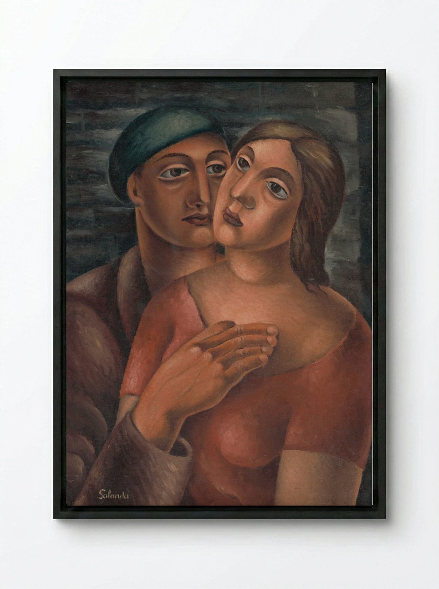 Lovers - Mikuláš Galanda - Framed Canvas Black