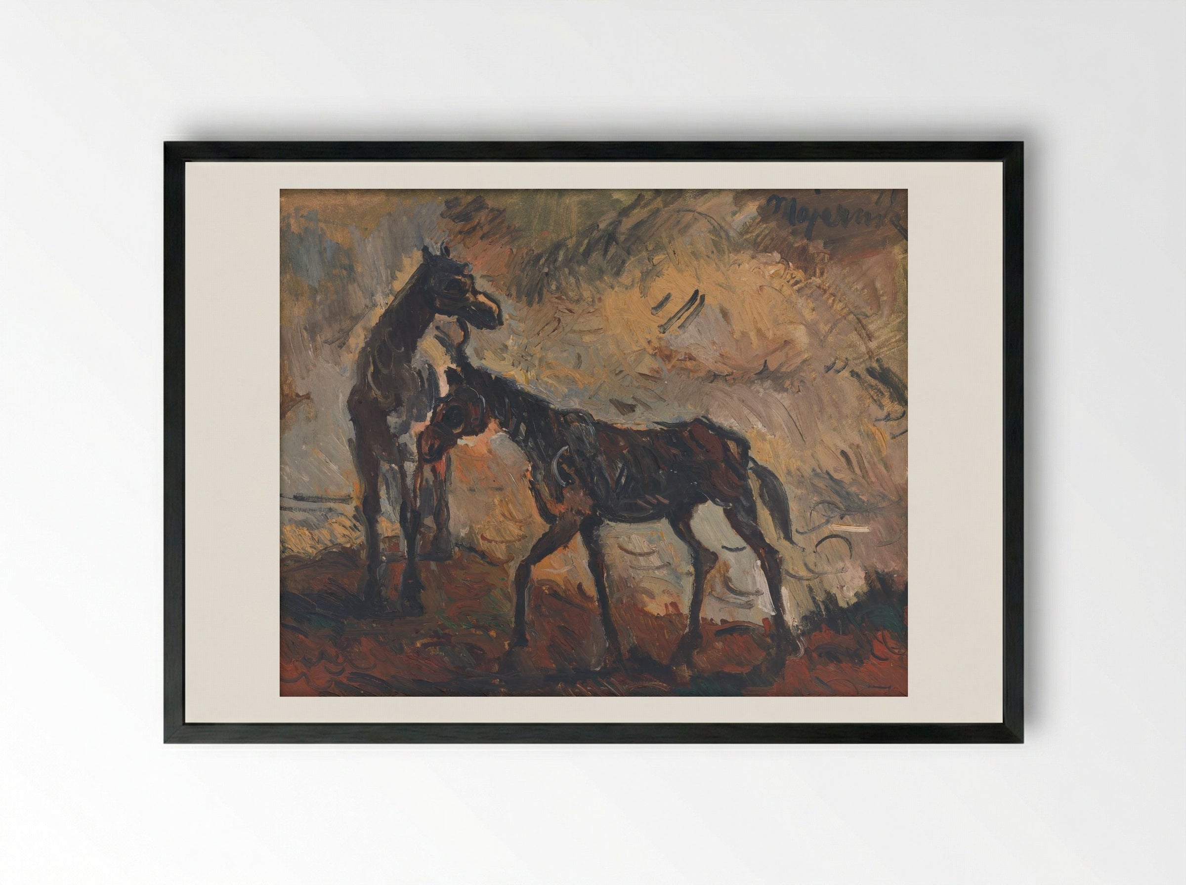 Runaway Horses - Cyprián Majerník - Framed Print Black