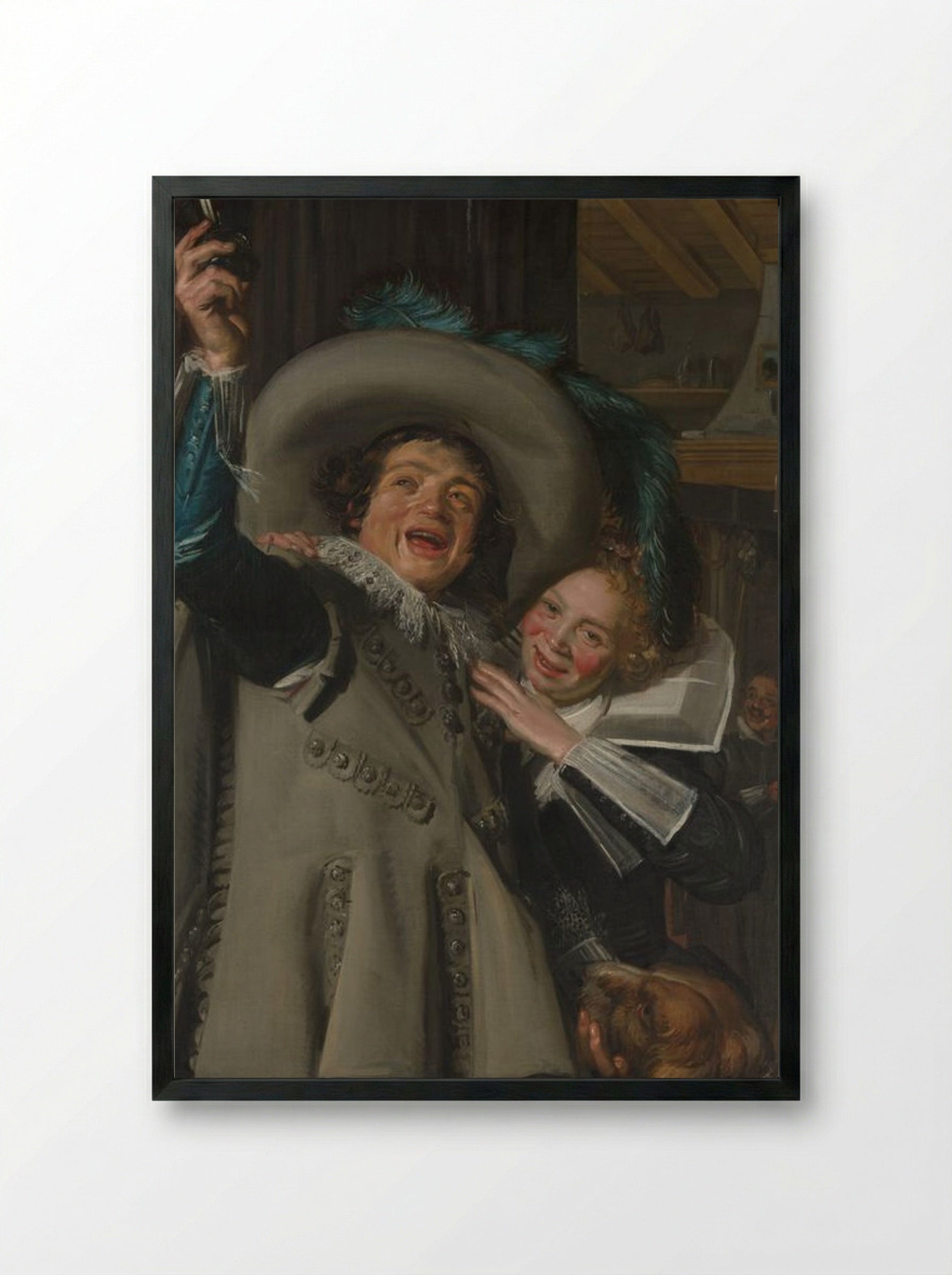 Young Man and Woman in an Inn ('Yonker Ramp and his Sweetheart') - Frans Hals - Framed Print Black