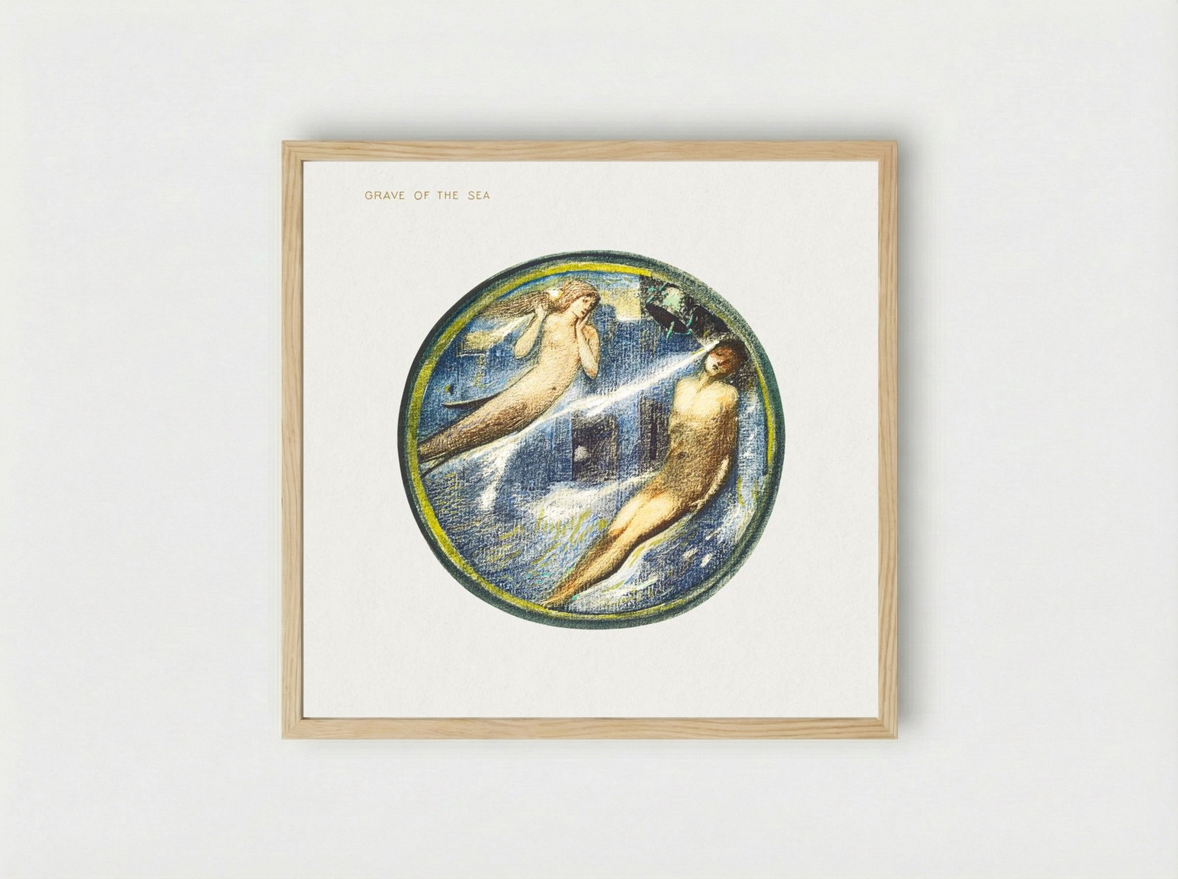 Grave of the Sea, from The Flower Book - Edward Burne-Jones - Framed Print Wood