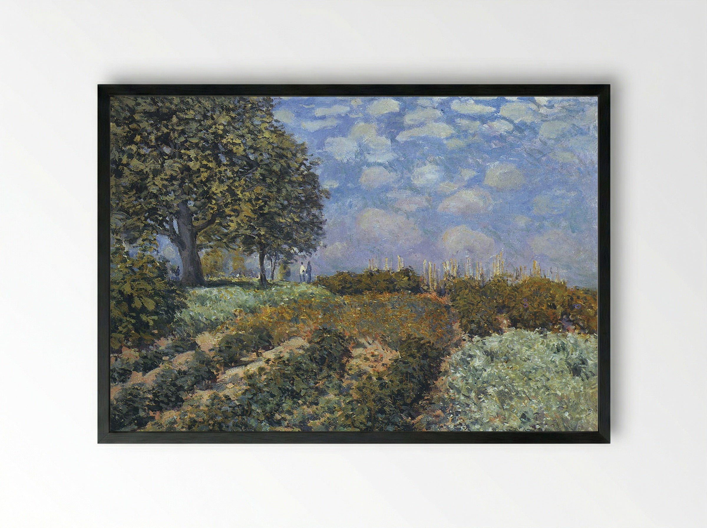 The Fields - Alfred Sisley - Framed Print Black