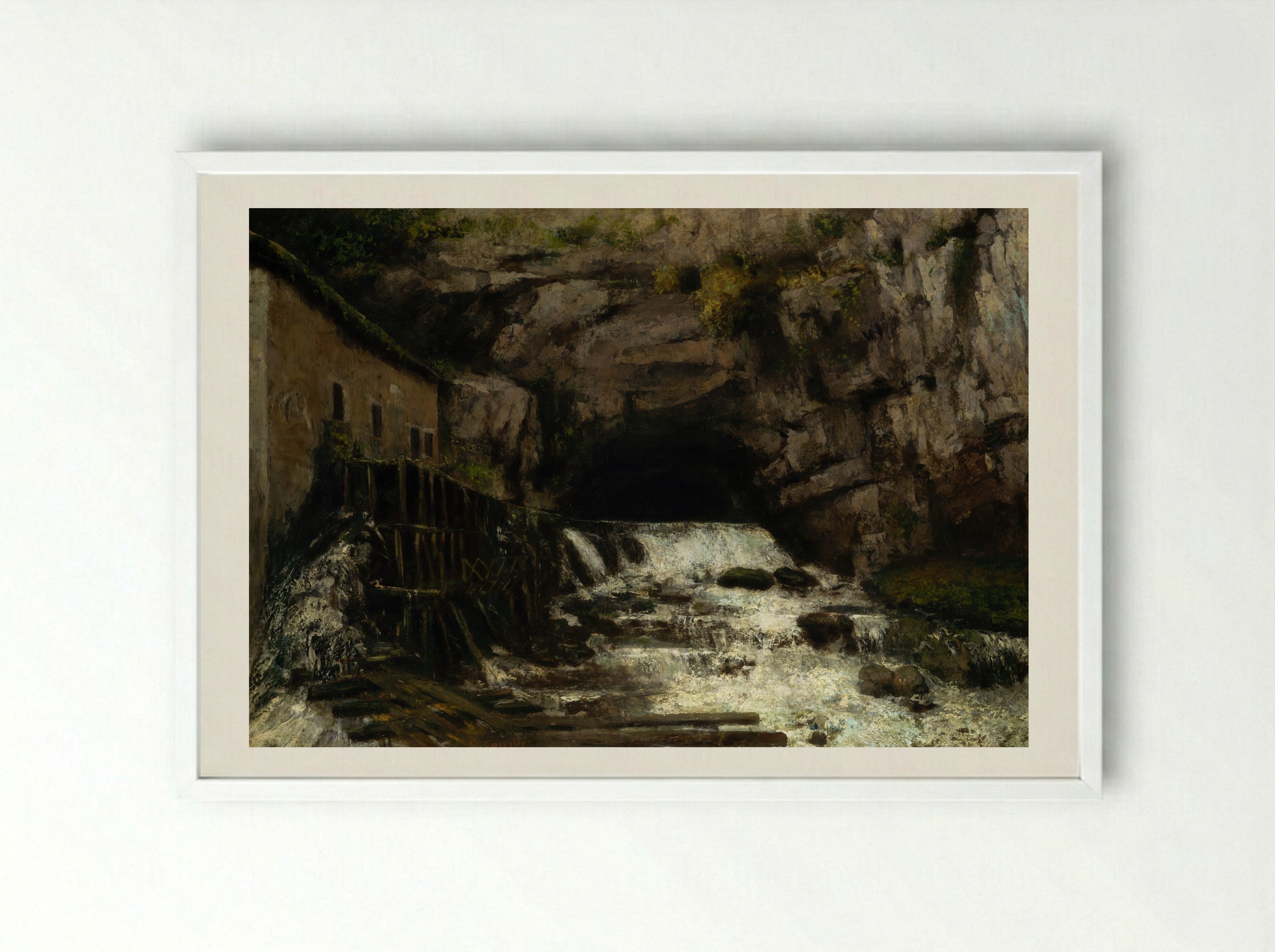 The Source of the Loue - Gustave Courbet - Framed Print White