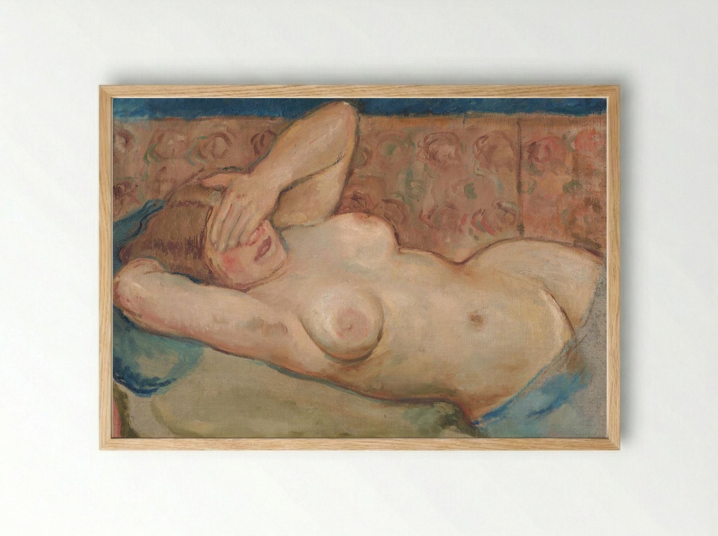 Reclining Nude ('Shy') - Cyprián Majerník - Framed Print Wood