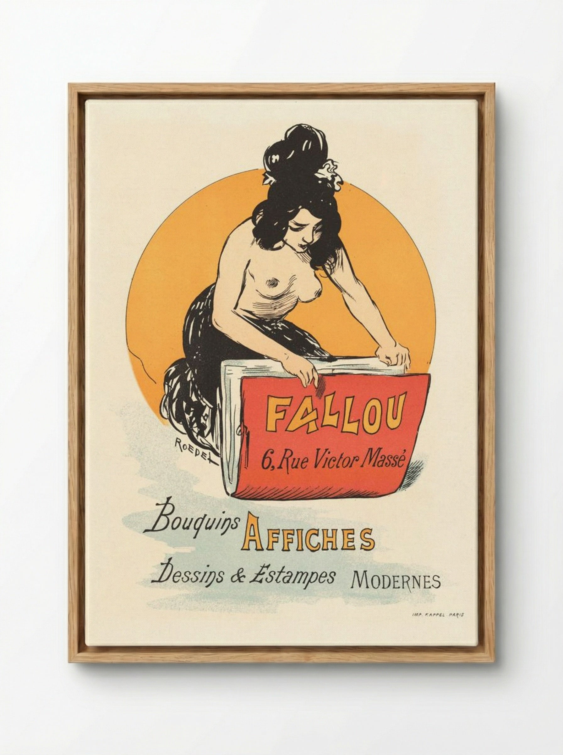 Affiche pour Book- en Prenthandel Fallou te Parijs - Roedel - Framed Canvas Wood