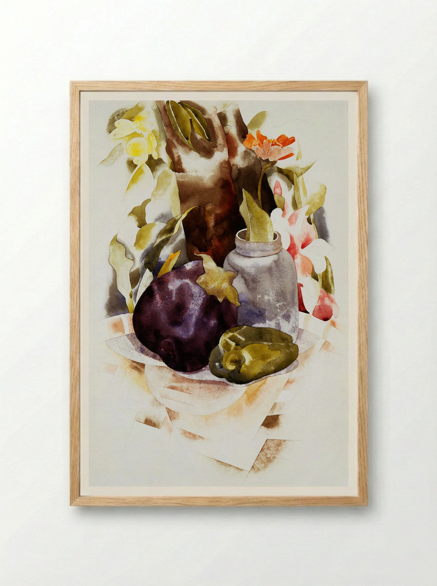 Eggplant and Green Pepper - Charles Demuth - Framed Print Wood