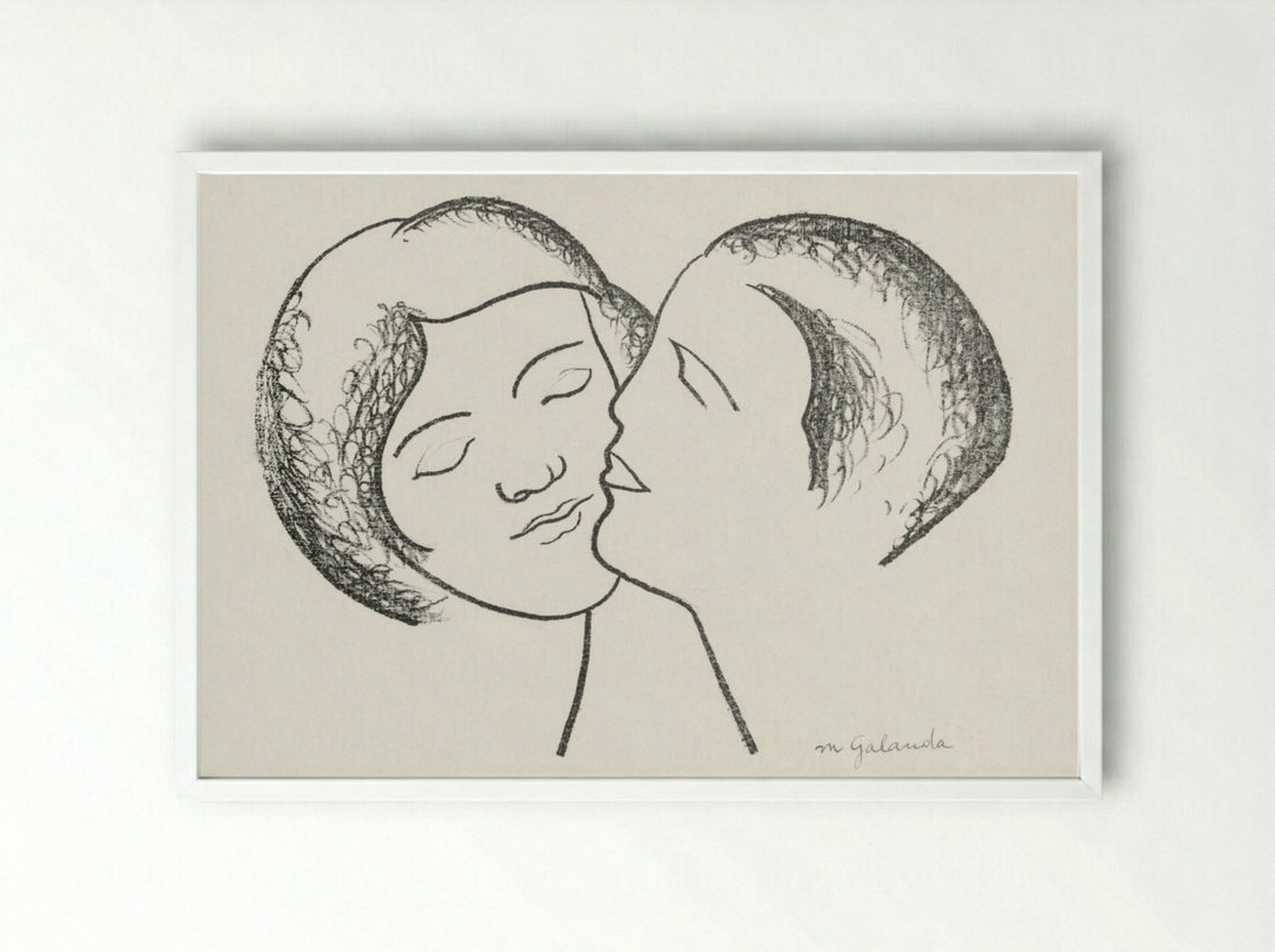 Lovers III - Mikuláš Galanda - Framed Print White