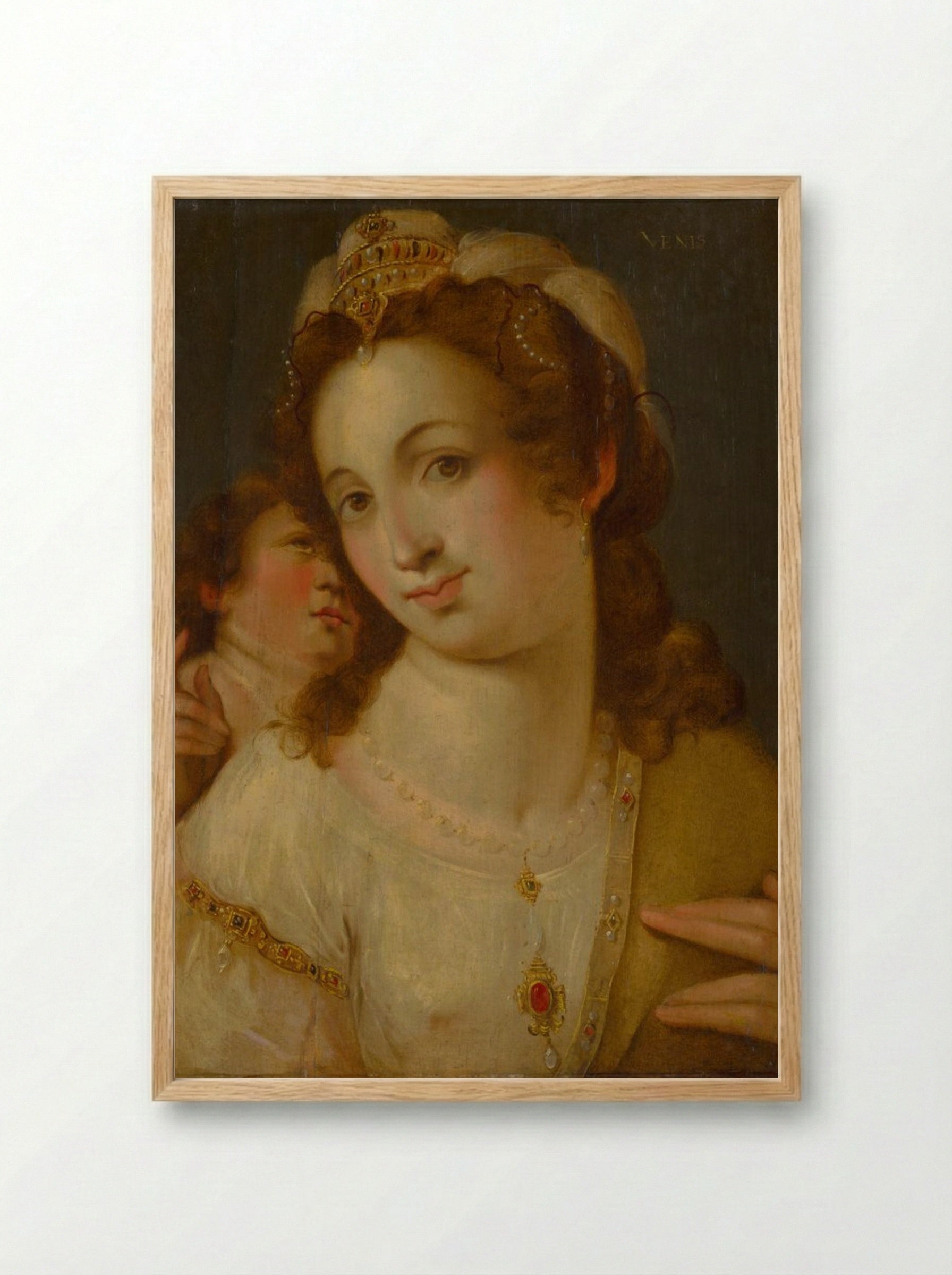 Venus and Cupid - Fine Art Print - Framed Print Wood