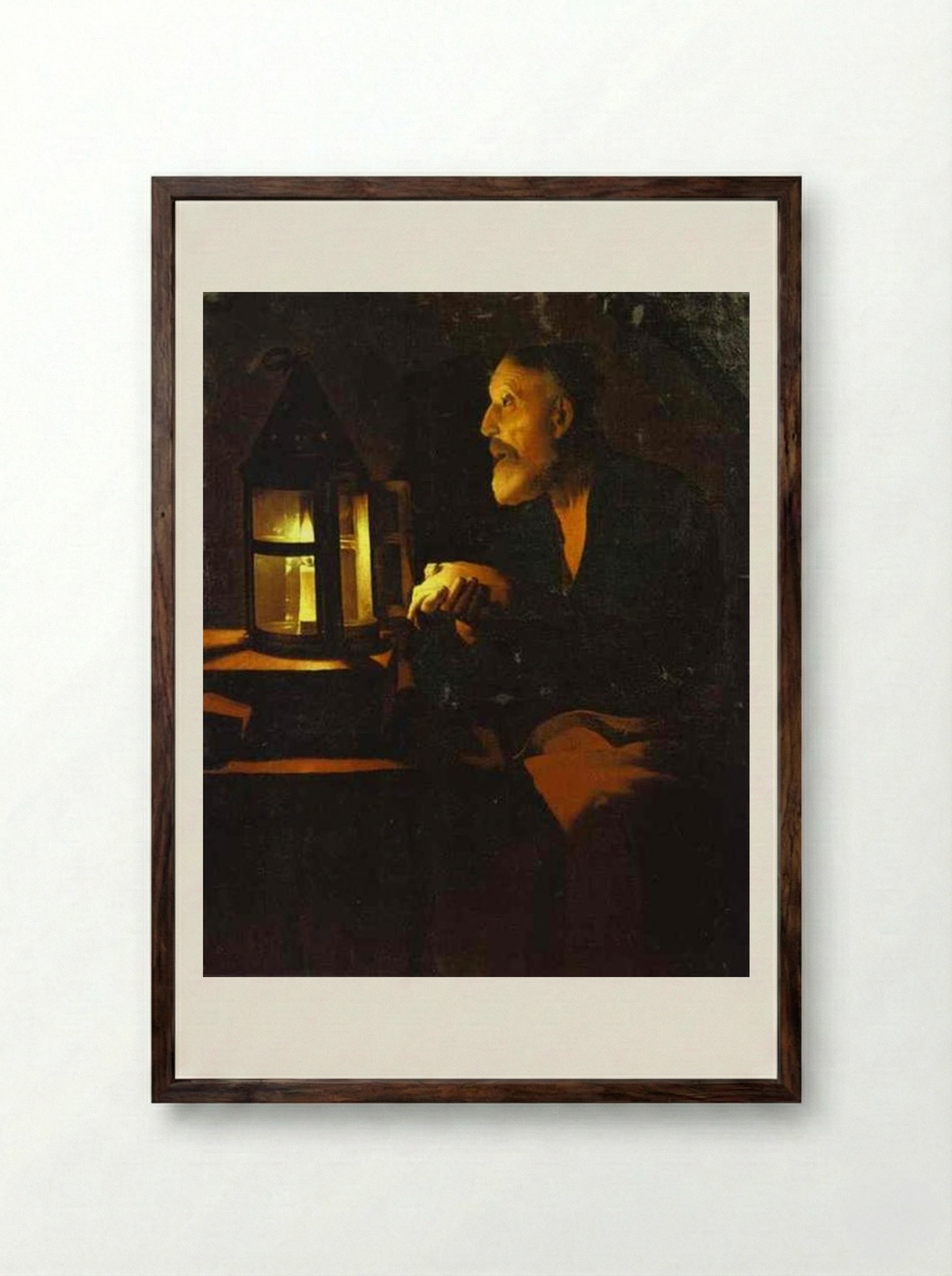 The Tears of Saint Peter - Georges de la Tour - Framed Print Dark Wood