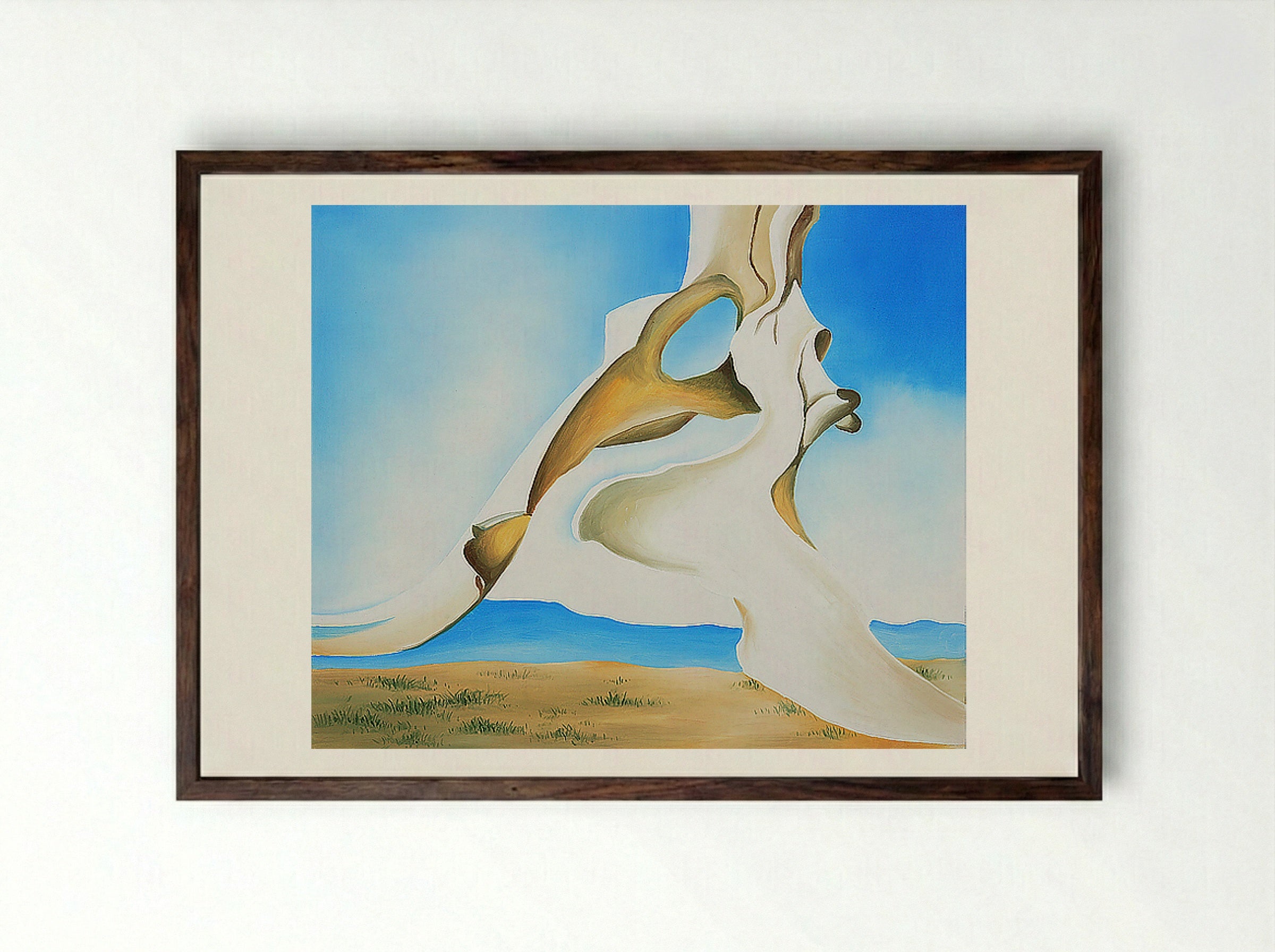 Pelvis with the Distance - Georgia O'Keeffe - Framed Print Dark Wood