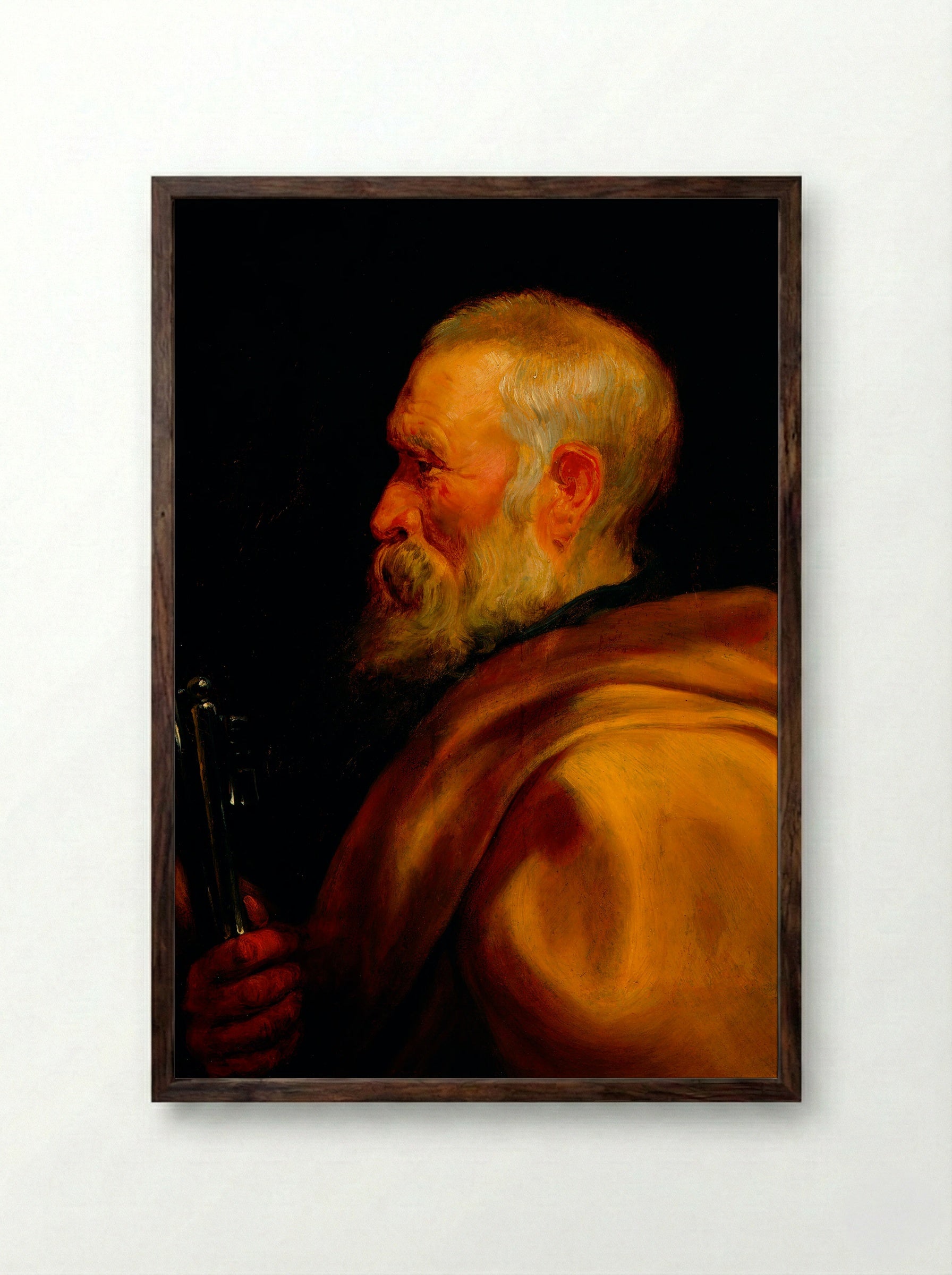 Saint Peter - Peter Paul Rubens - Framed Print Dark Wood