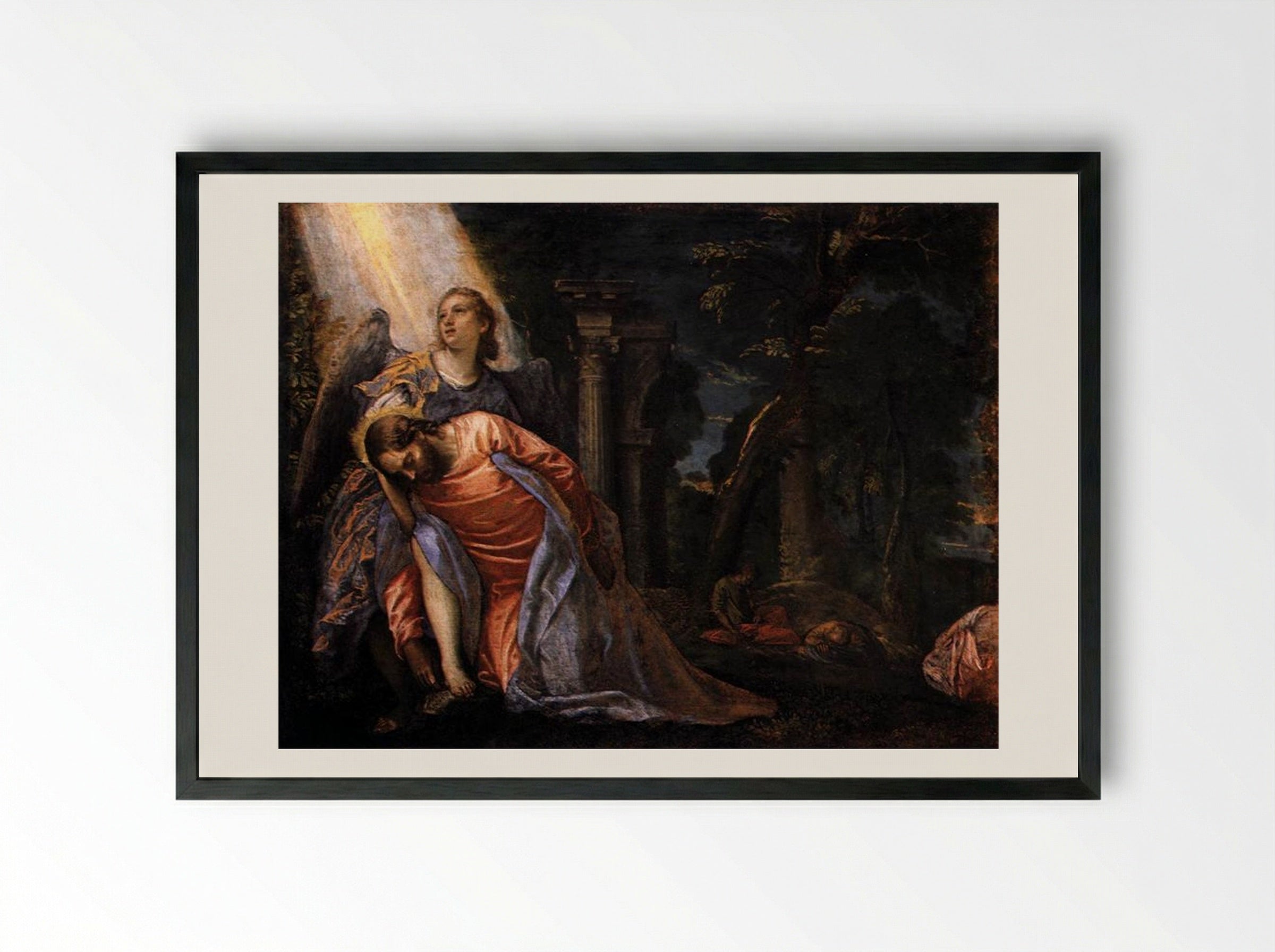 Christ in the Garden of Gethsemane - Paolo Veronese - Framed Print Black