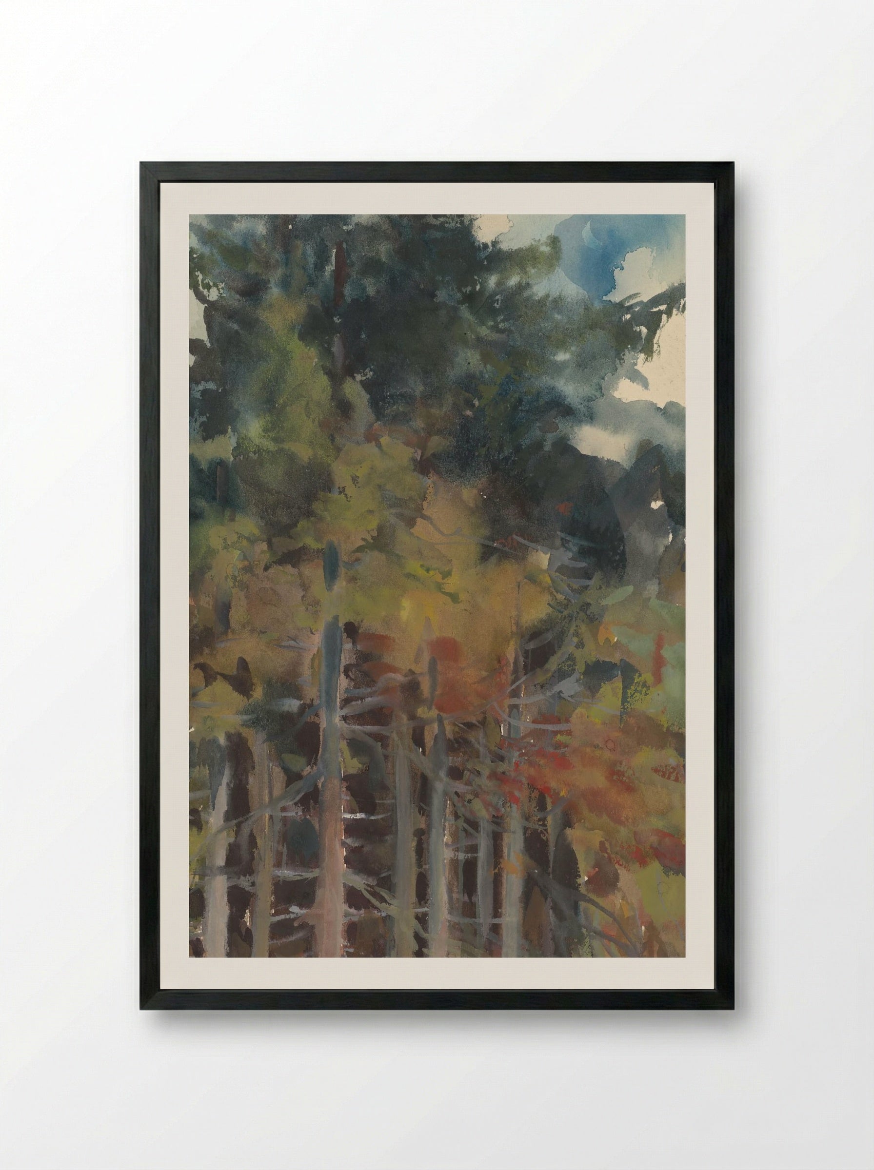 In the Forest in Autumn - Zolo Palugyay - Framed Print Black