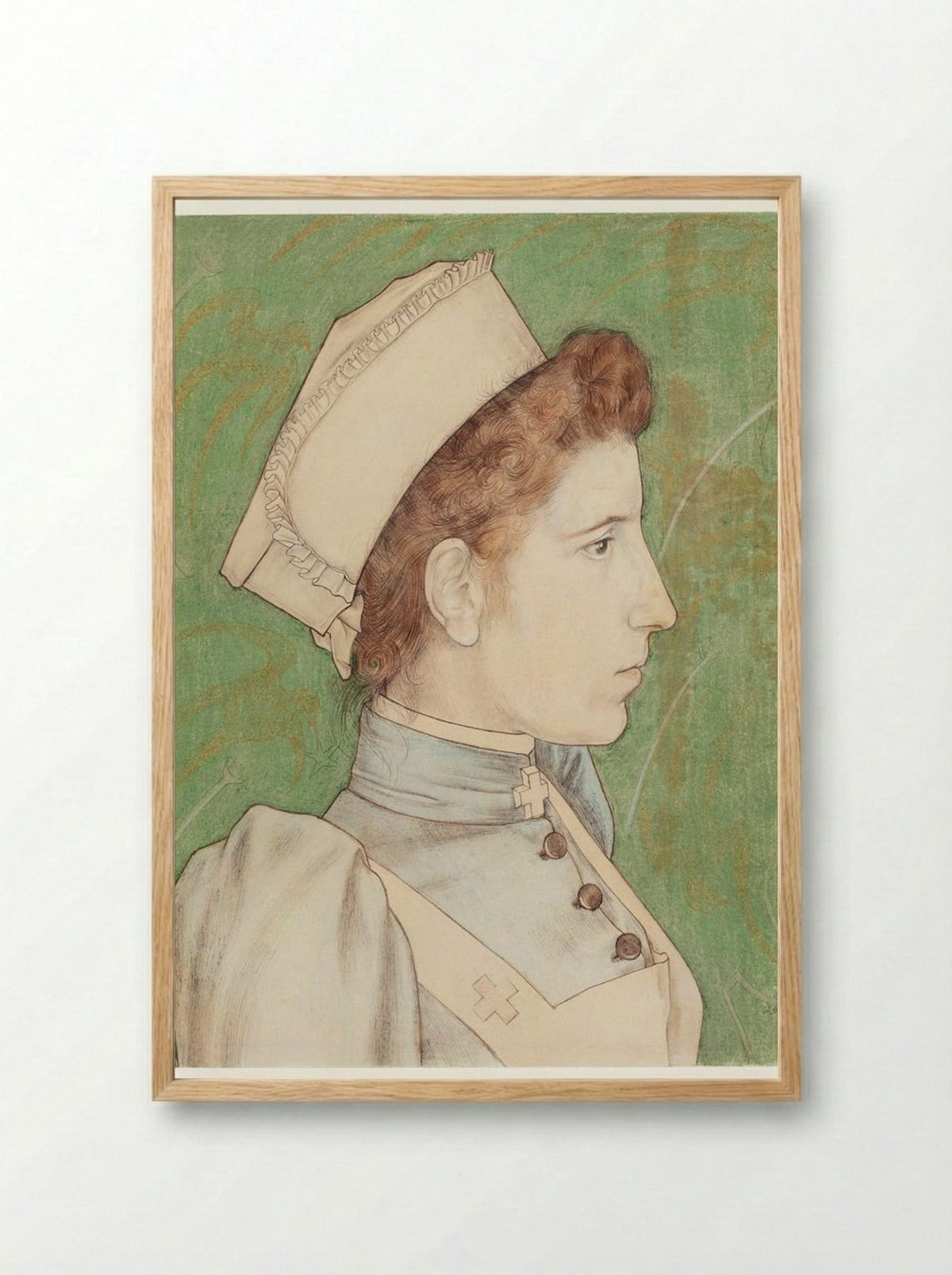 Portrait of Nurse Nelly - Jan Toorop - Framed Print Wood