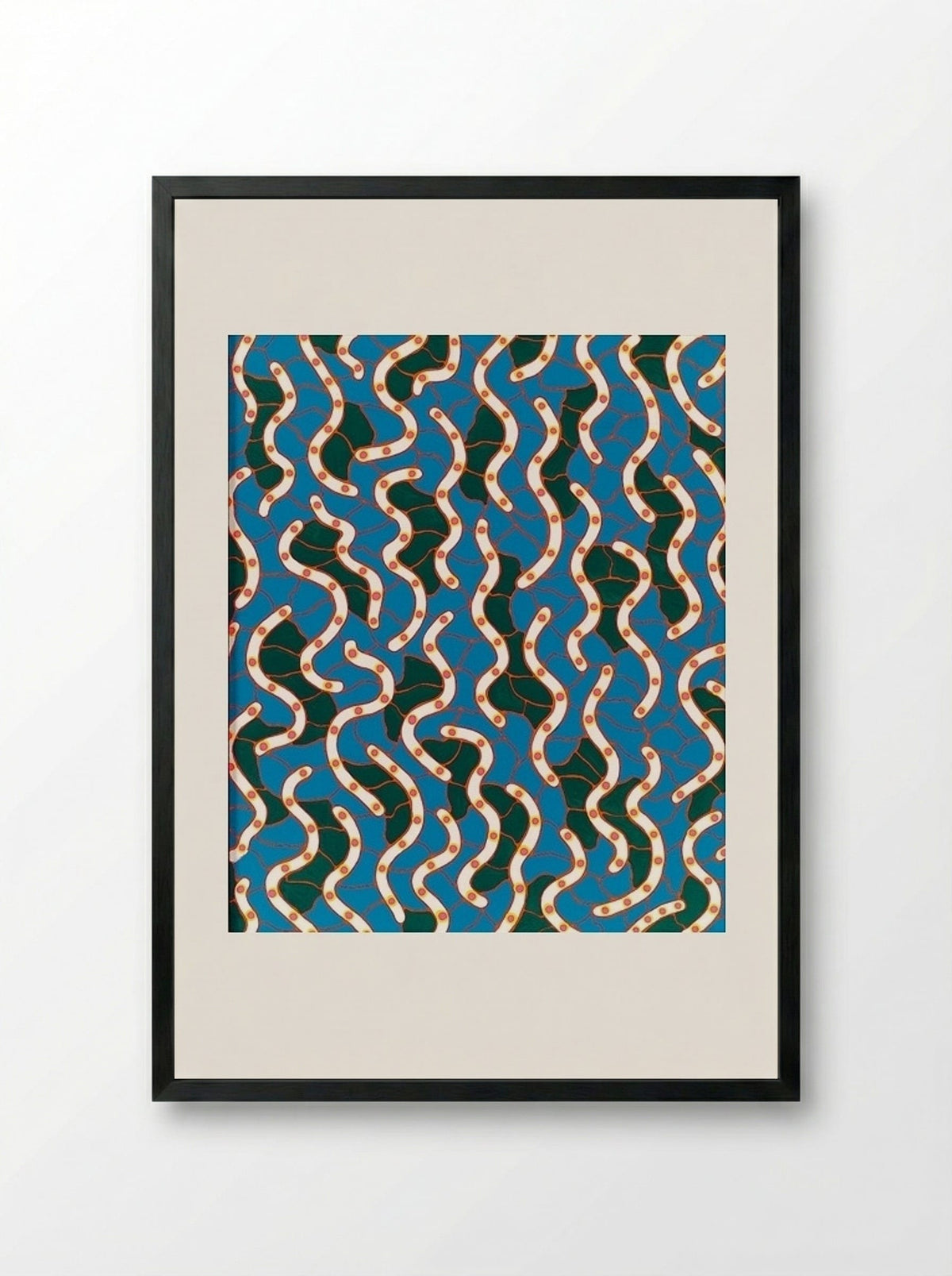 Waves on the Hudson River - Yayoi Kusama - Framed Print Black