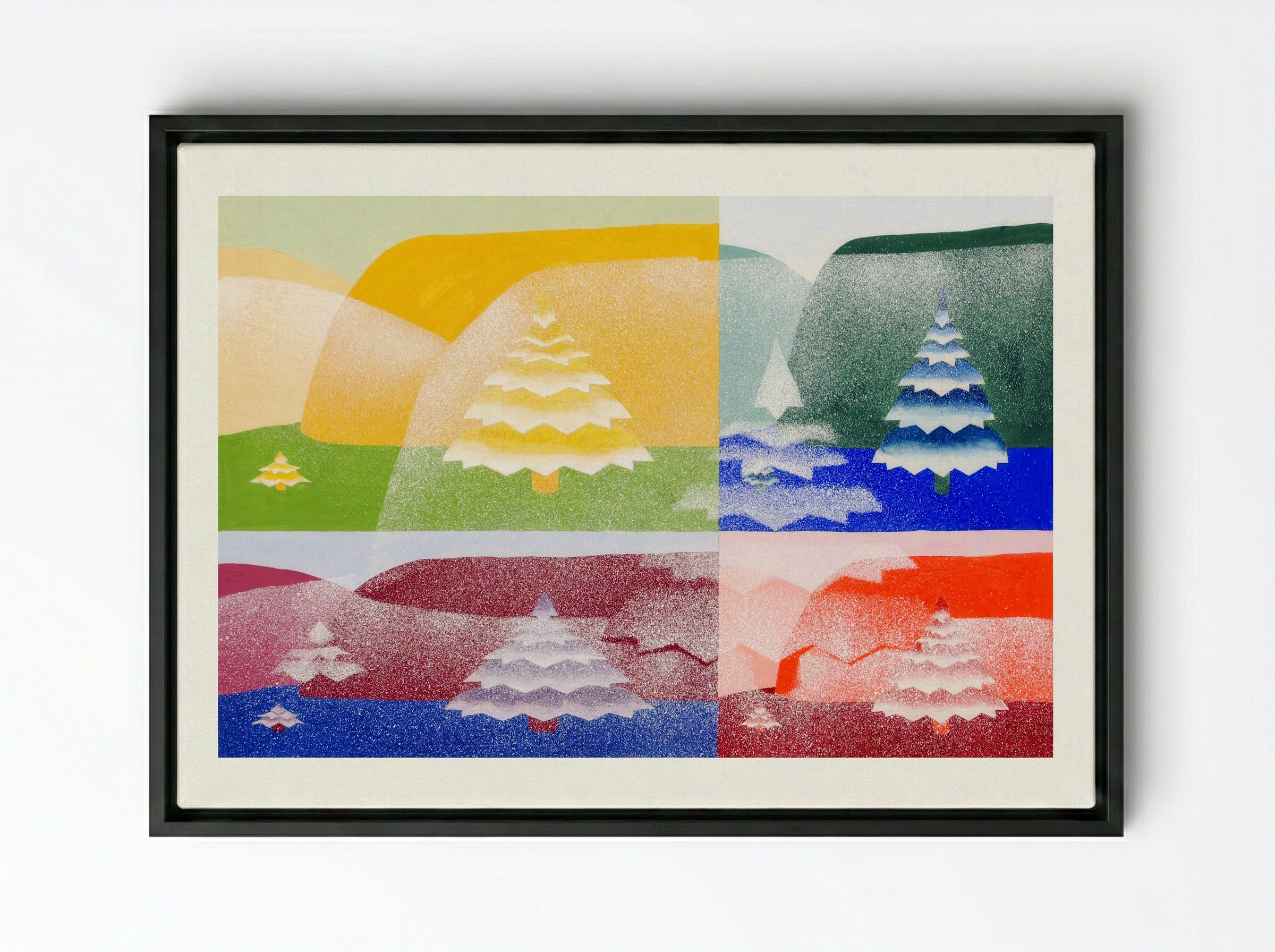 Trees, from 'The Mathematical Basis of the Arts' - Joseph Schillinger - Framed Canvas Black