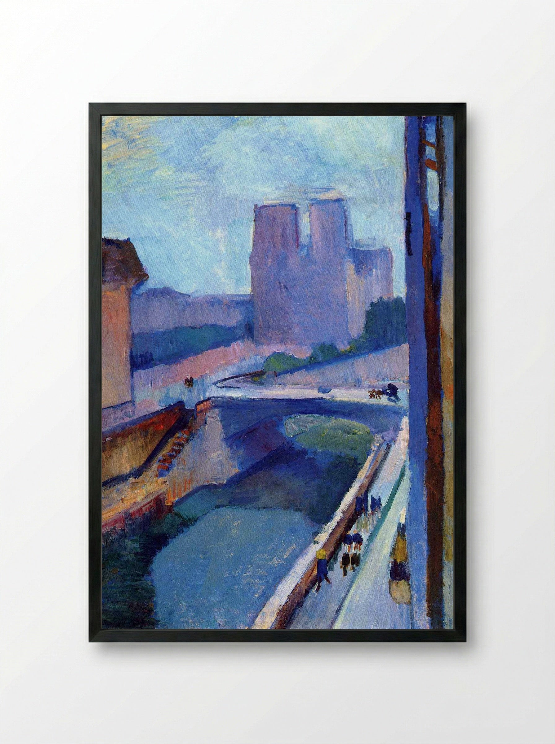 A Glimpse of Notre-Dame in the Late Afternoon - Henri Matisse - Framed Print Black