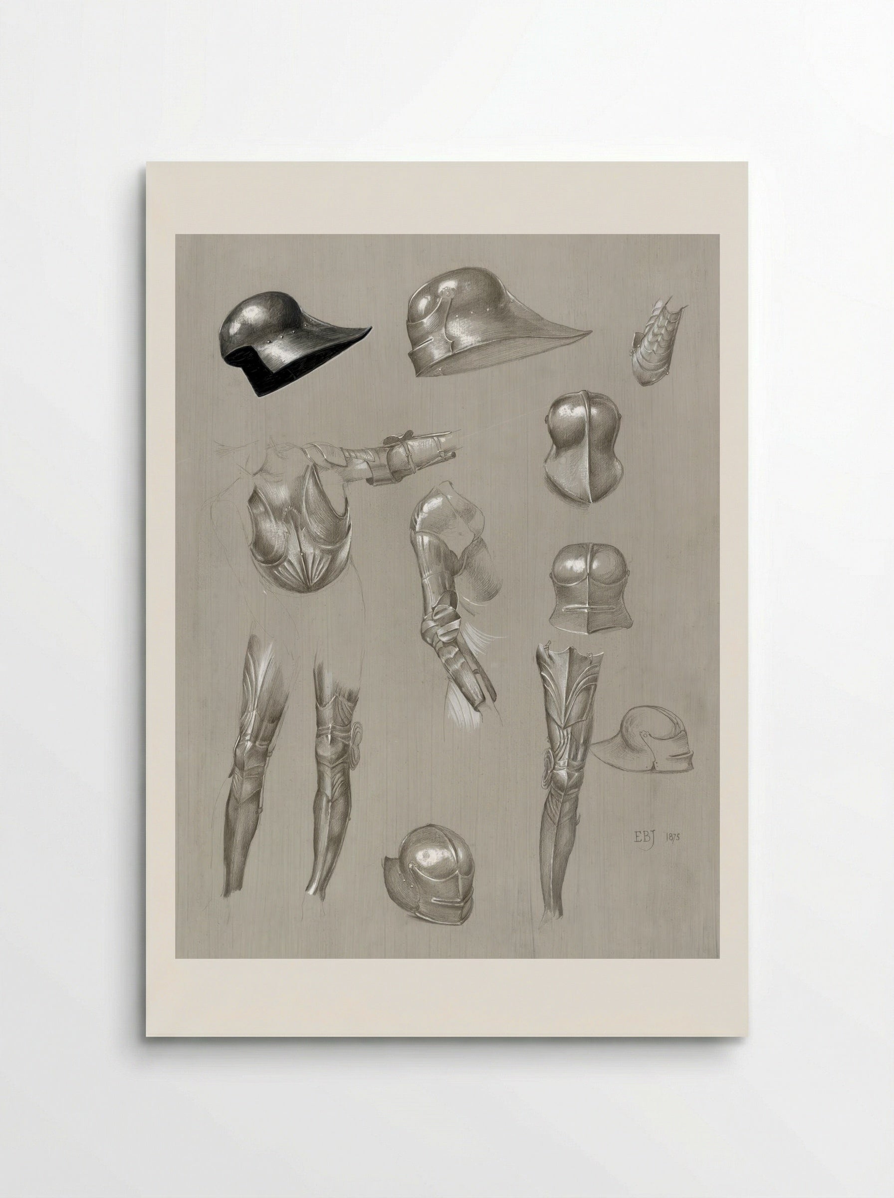 Studies of a Suit of Armour - Edward Burne-Jones - Poster