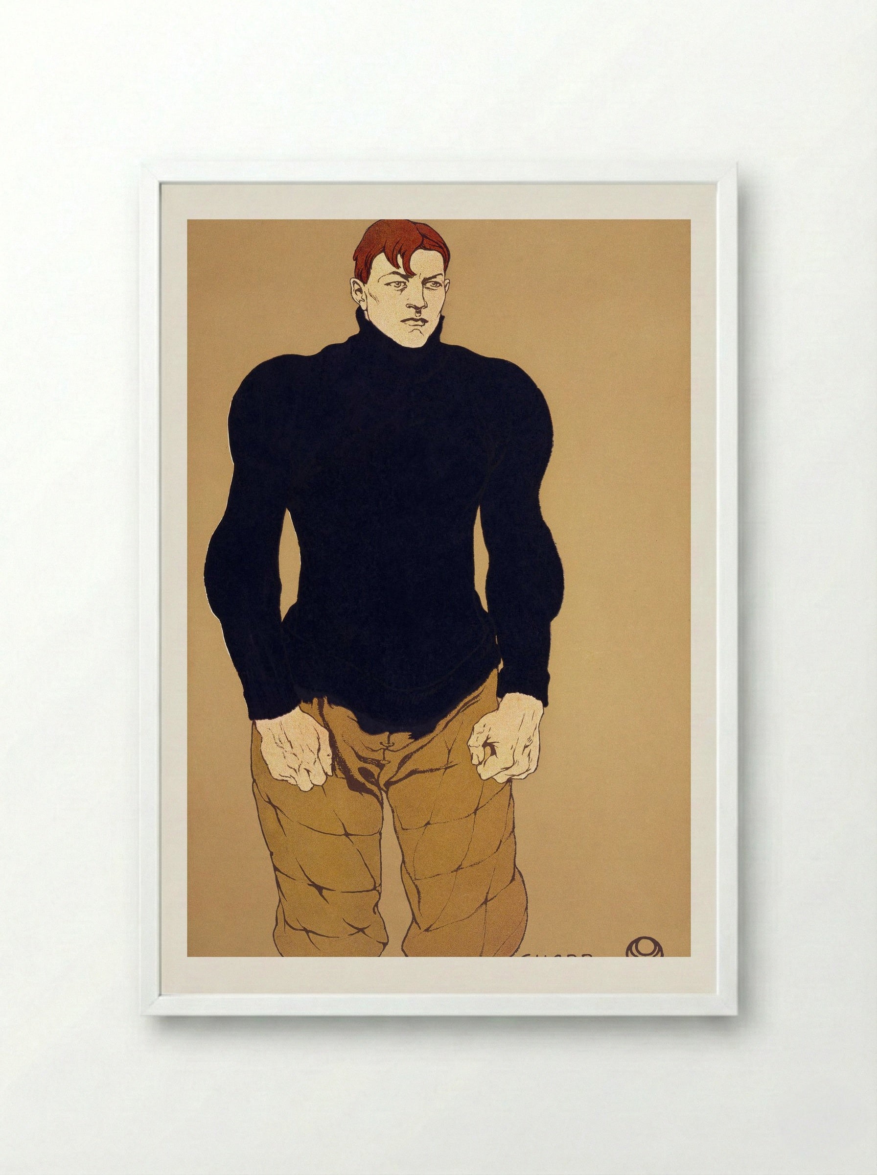Athlete (Guard) - Edward Penfield - Framed Print White