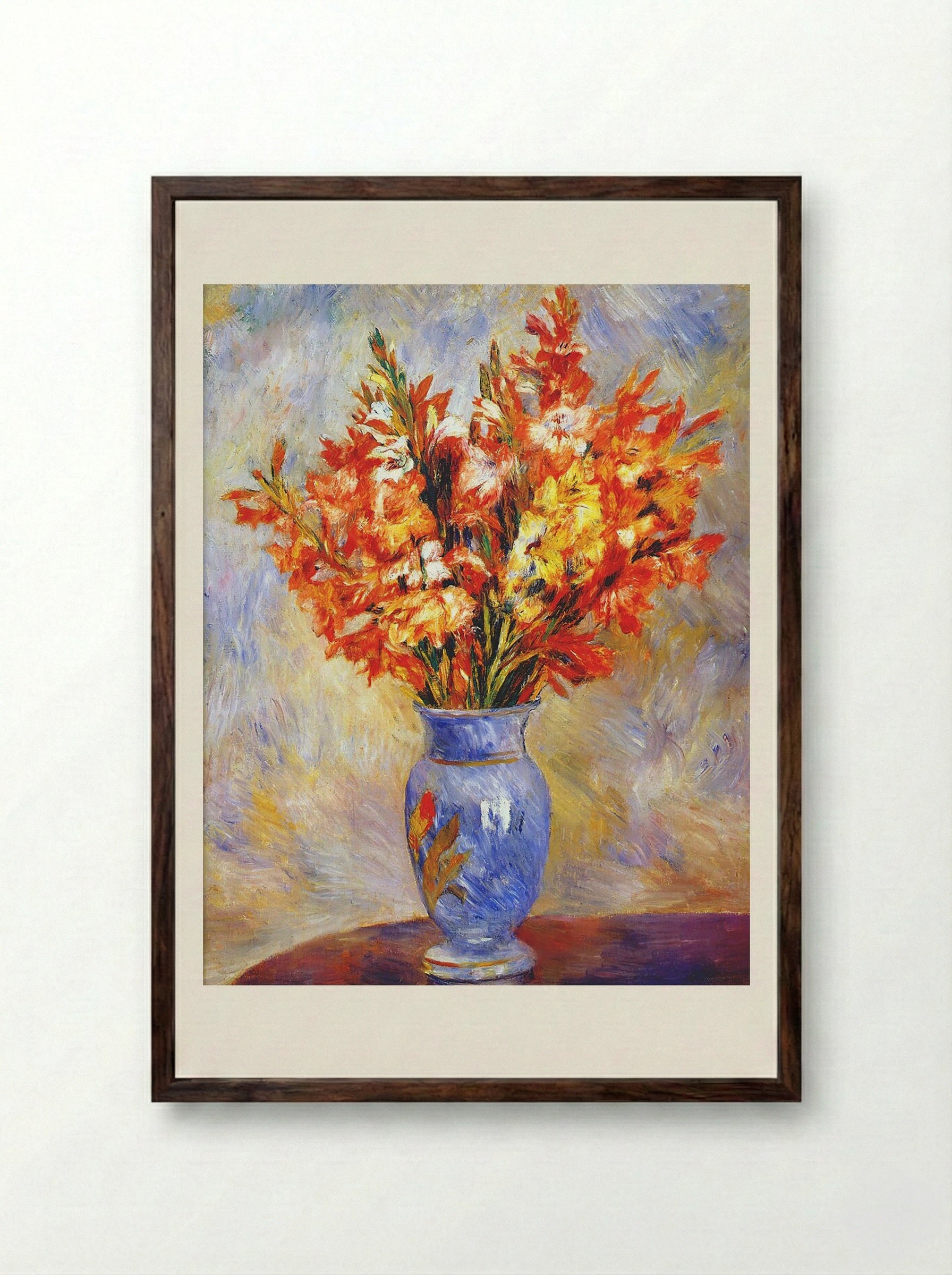 Gladioli - Pierre-Auguste Renoir - Framed Print Dark Wood