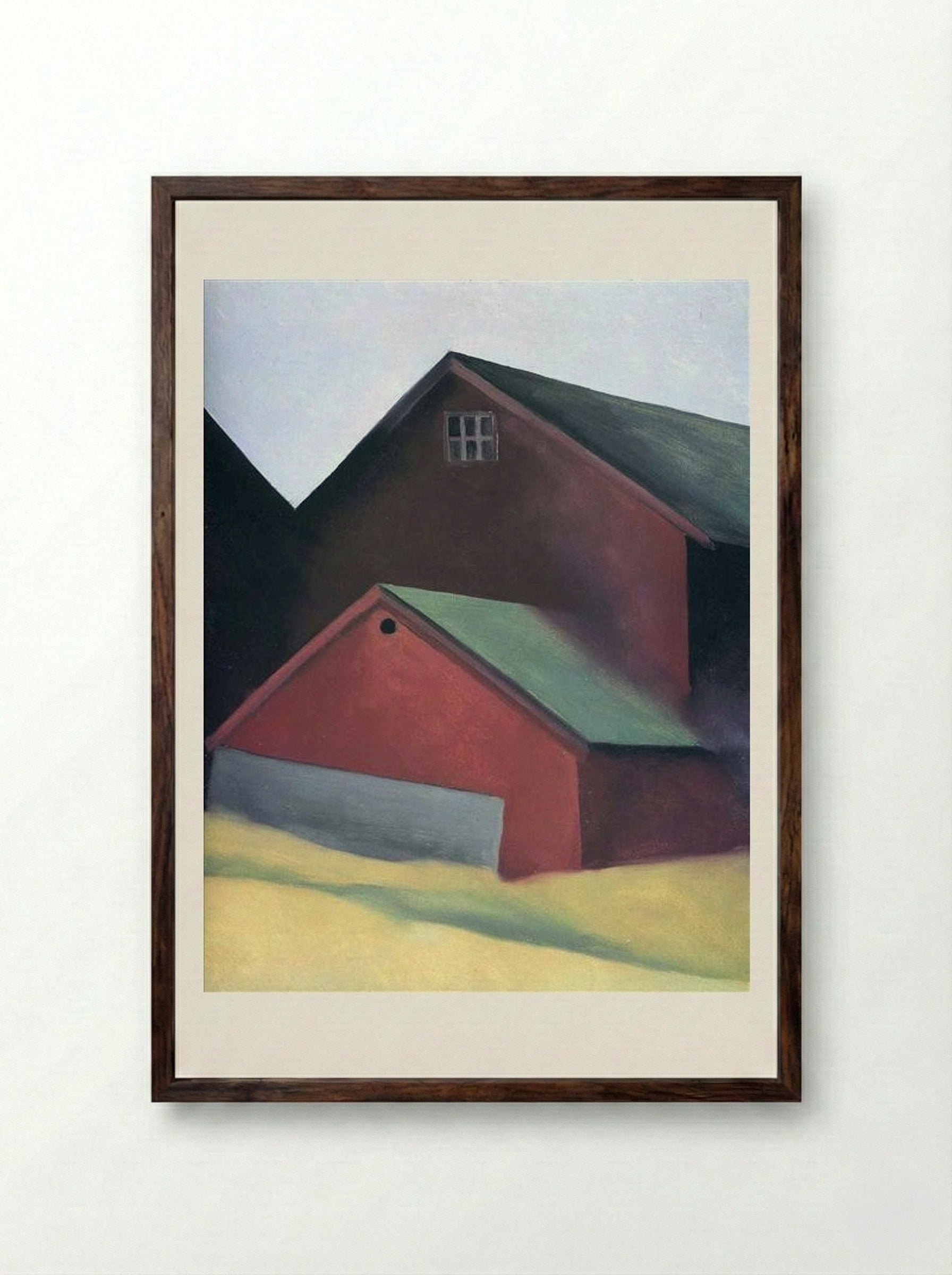 Ends Of Barns - Georgia O'Keeffe - Framed Print Dark Wood