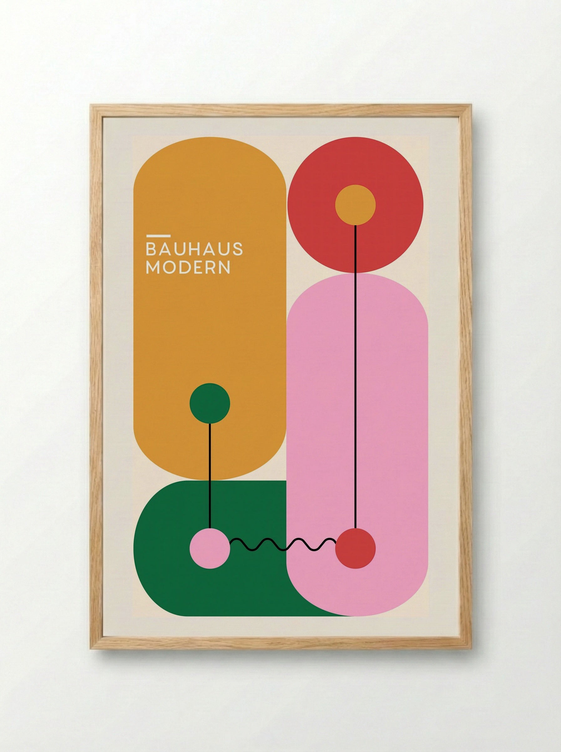 Bauhaus Modern Composition – Primary Abstract - Framed Print Wood