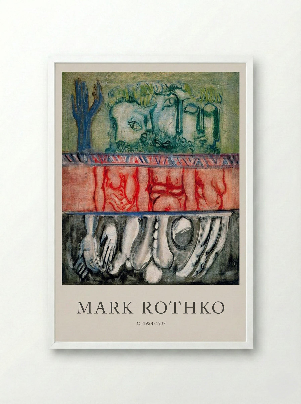 Untitled (Figurative Composition) - Mark Rothko - Framed Print White