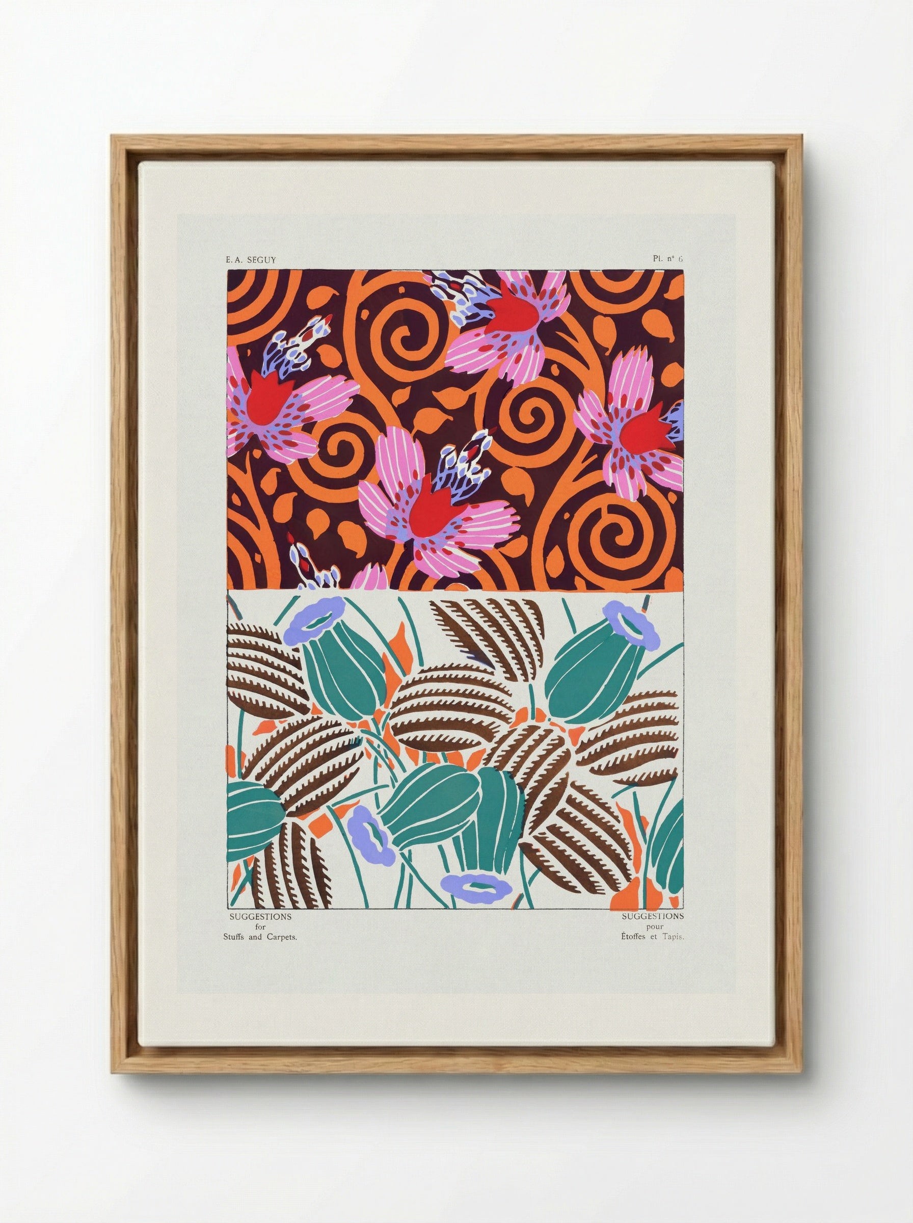 Suggestions for Stuffs and Carpets, Plate 6 - Émile-Allain Séguy - Framed Canvas Wood