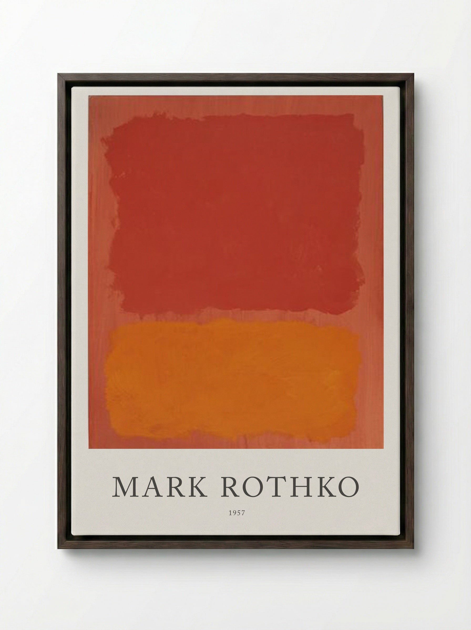 Untitled (Red and Orange) - Mark Rothko - Framed Canvas Dark Wood