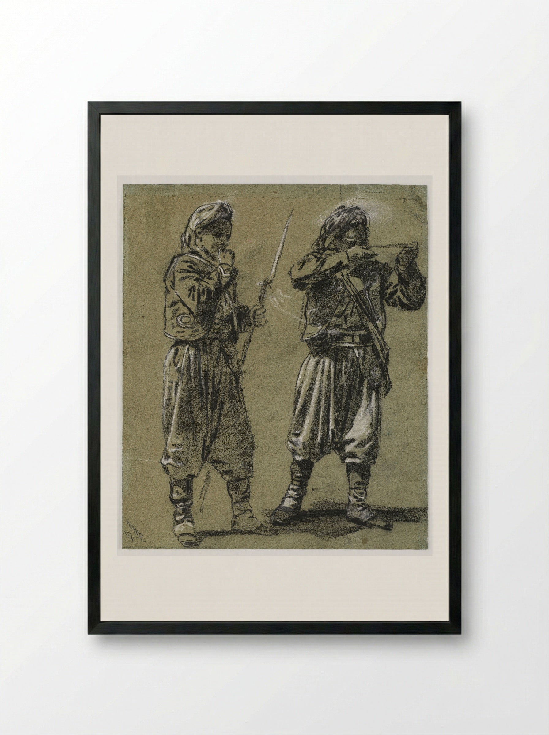 Our Zouaves - Winslow Homer - Framed Print Black
