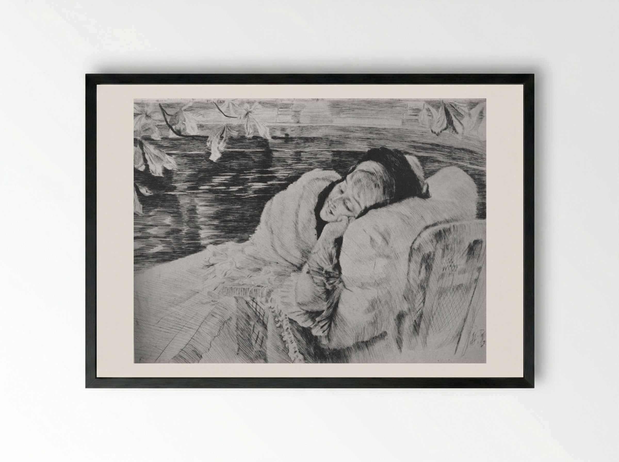 Convalescence - James Tissot - Framed Print Black