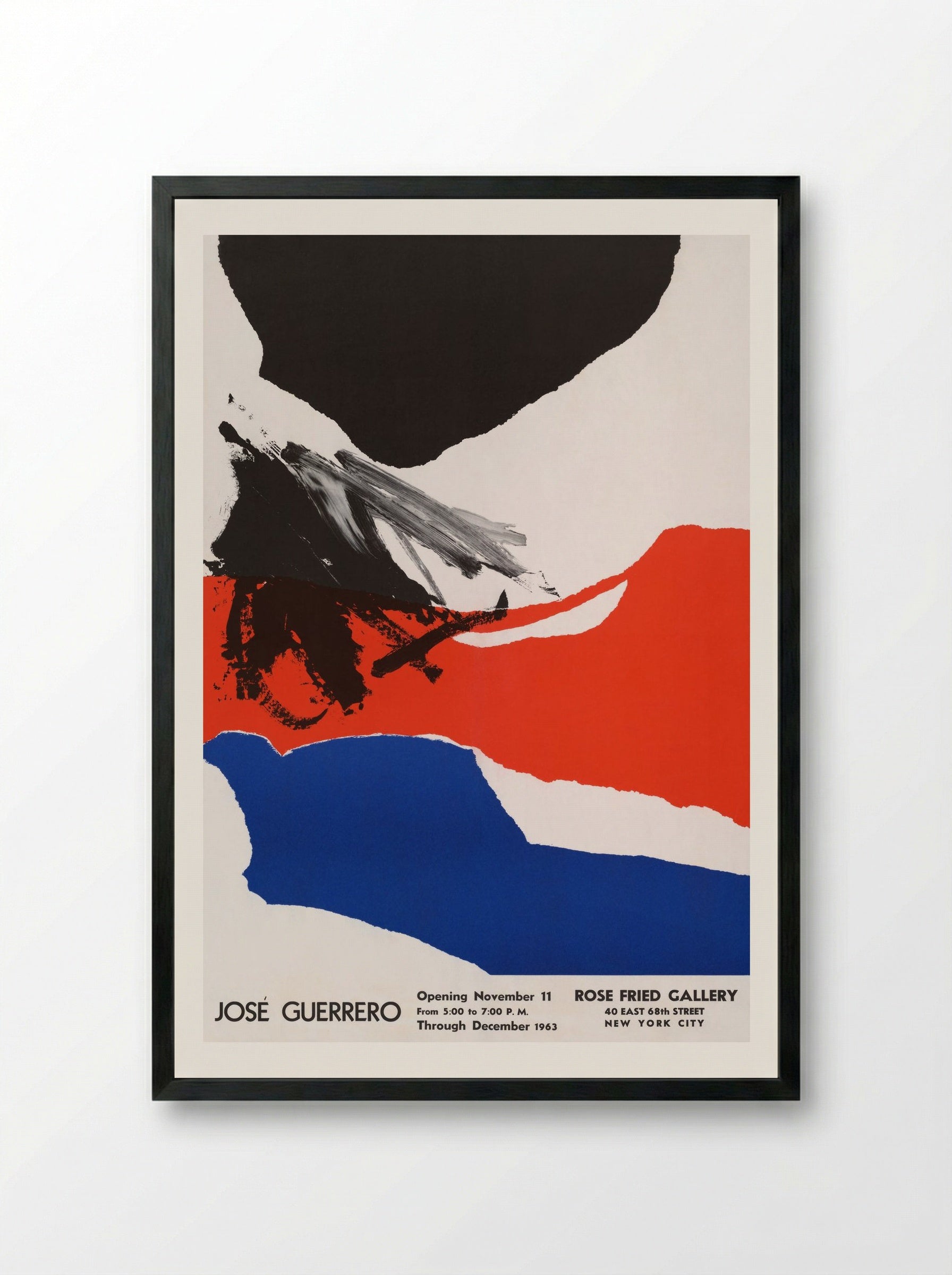 Rose Fried Gallery Exhibition Poster - José Guerrero - Framed Print Black