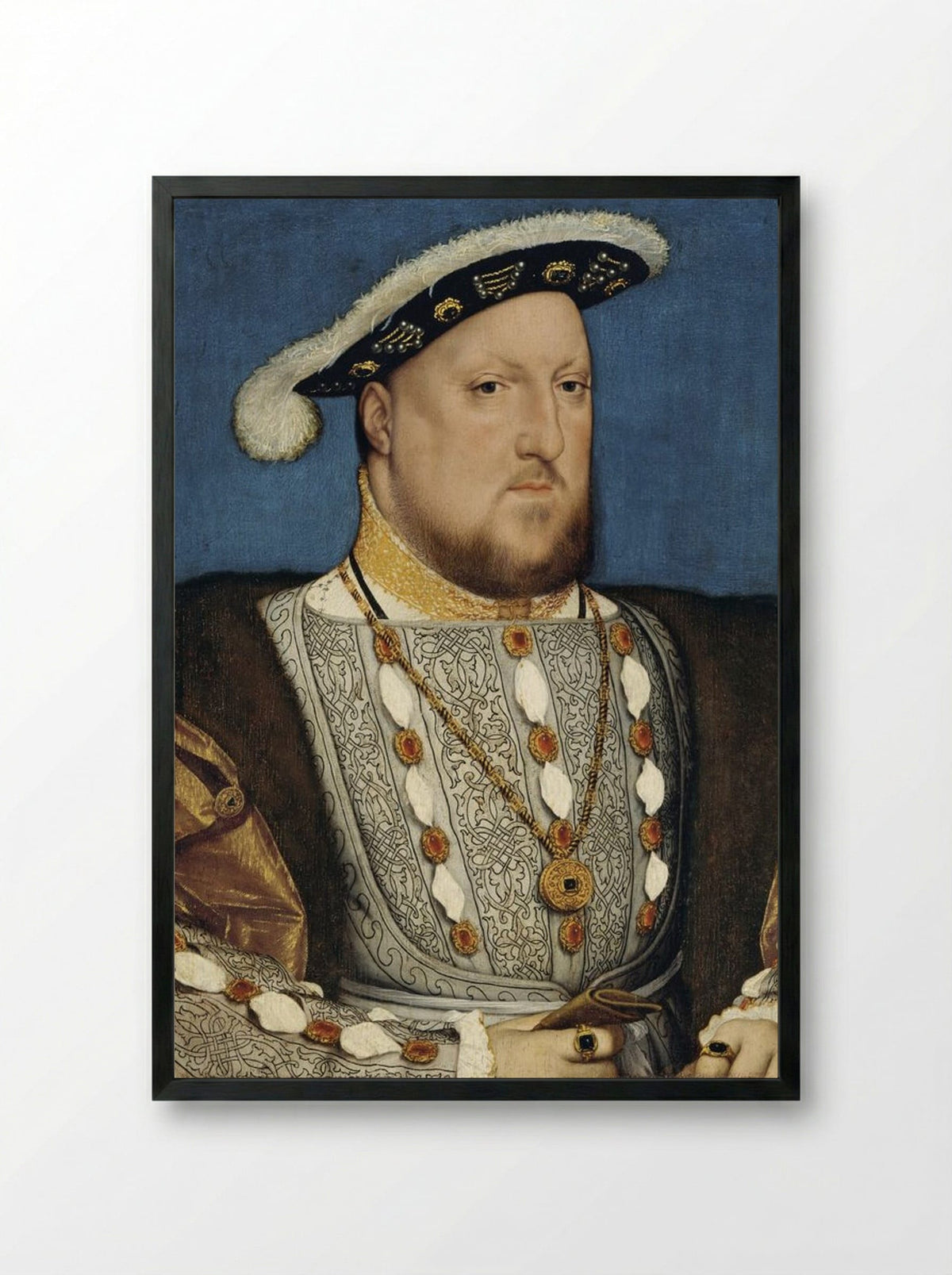 Portrait of Henry VIII of England - Hans Holbein the Younger - Framed Print Black