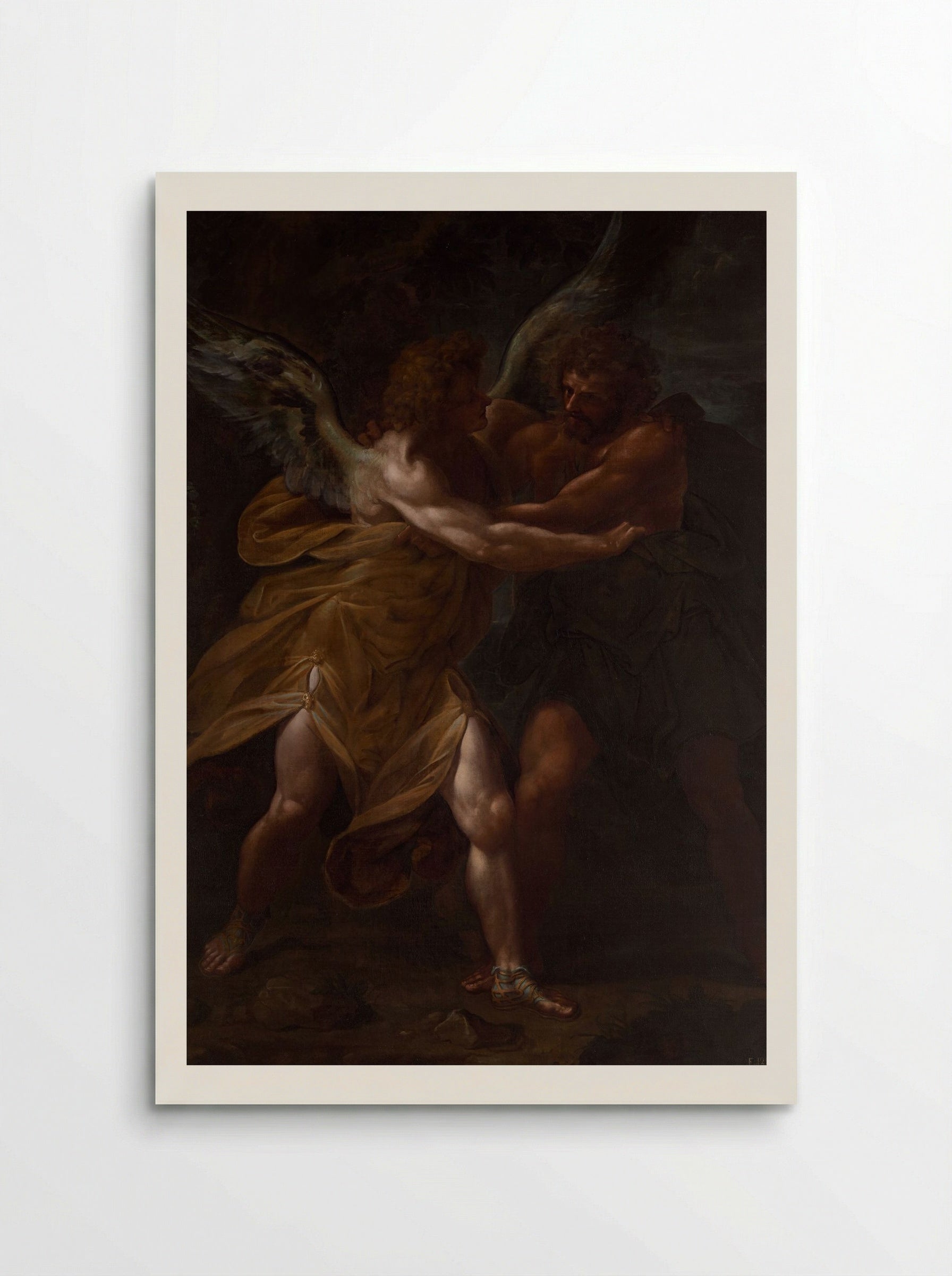 Jacob Wrestling with the Angel - Ferdinand Piloty - Poster